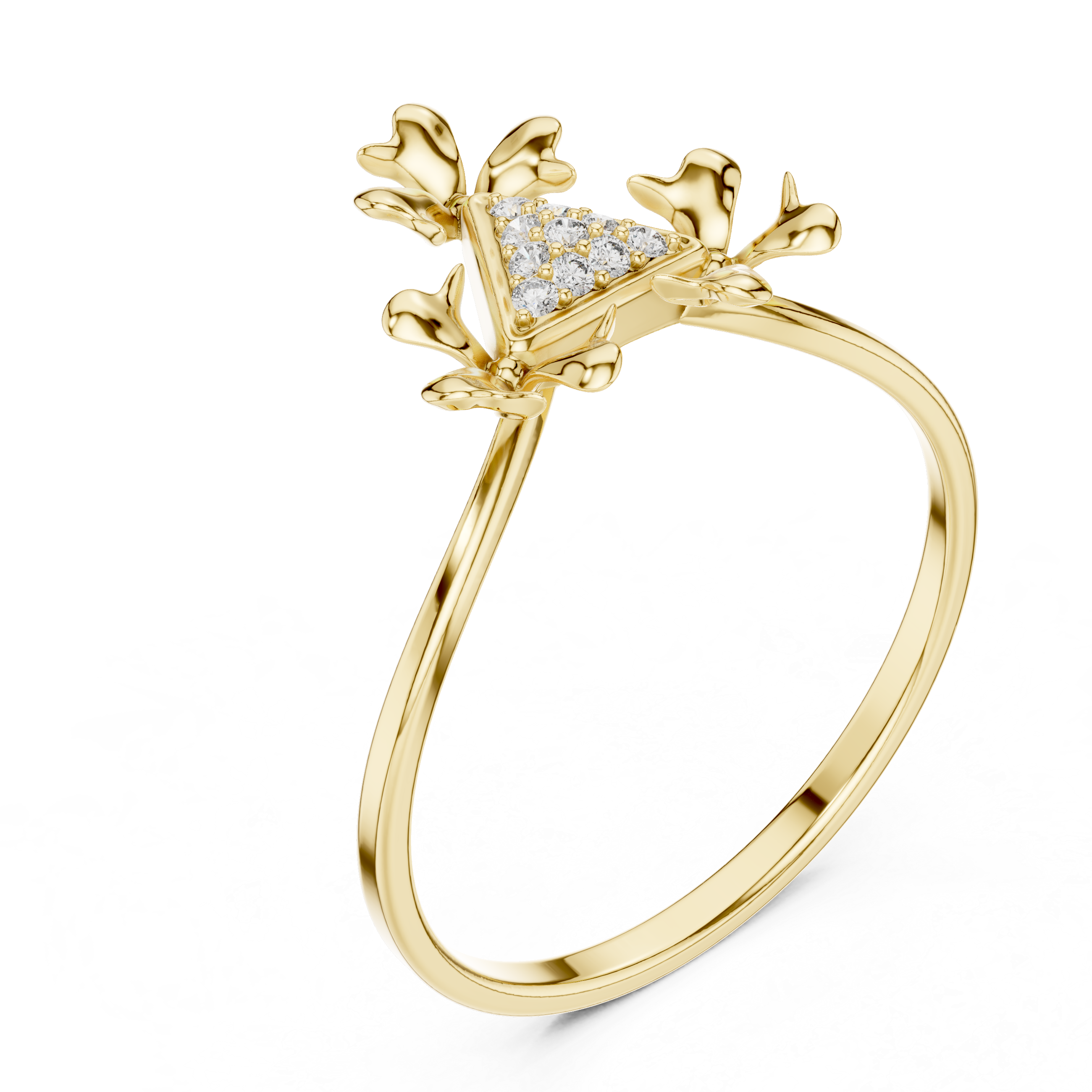 Modern Triangle Diamond Ring