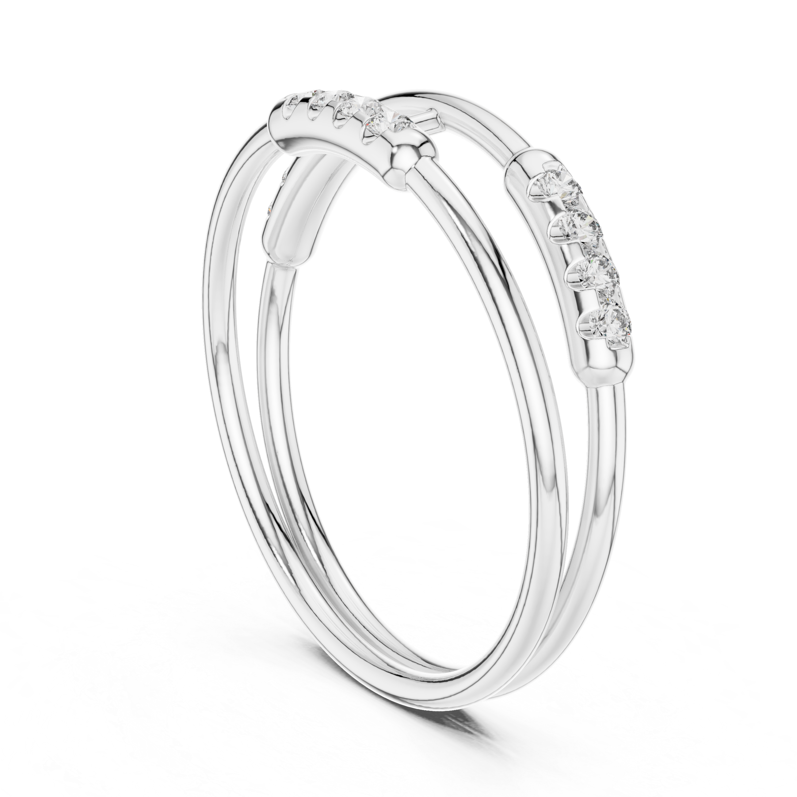 Minimal Dual Band Diamond Ring