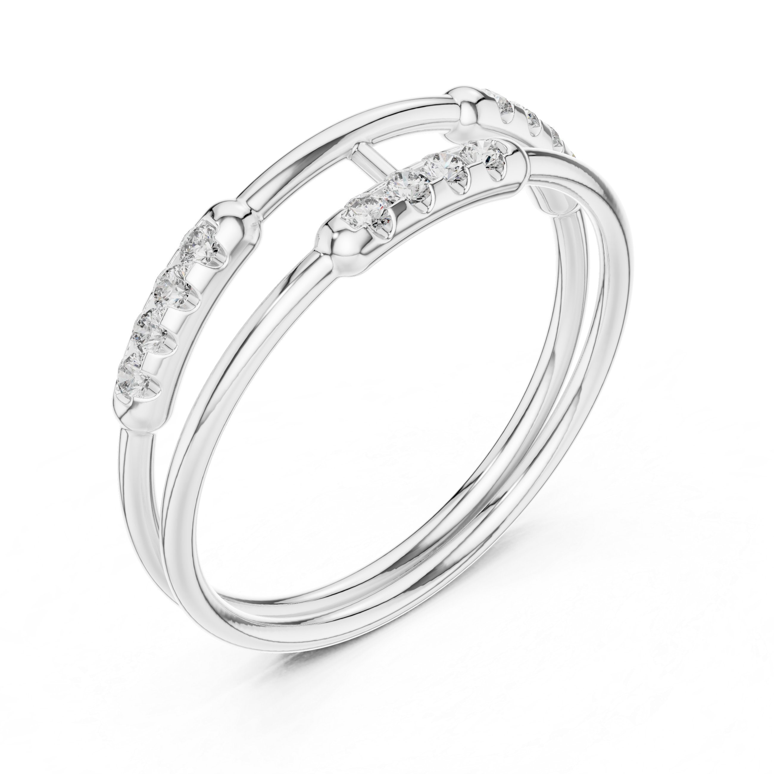 Minimal Dual Band Diamond Ring