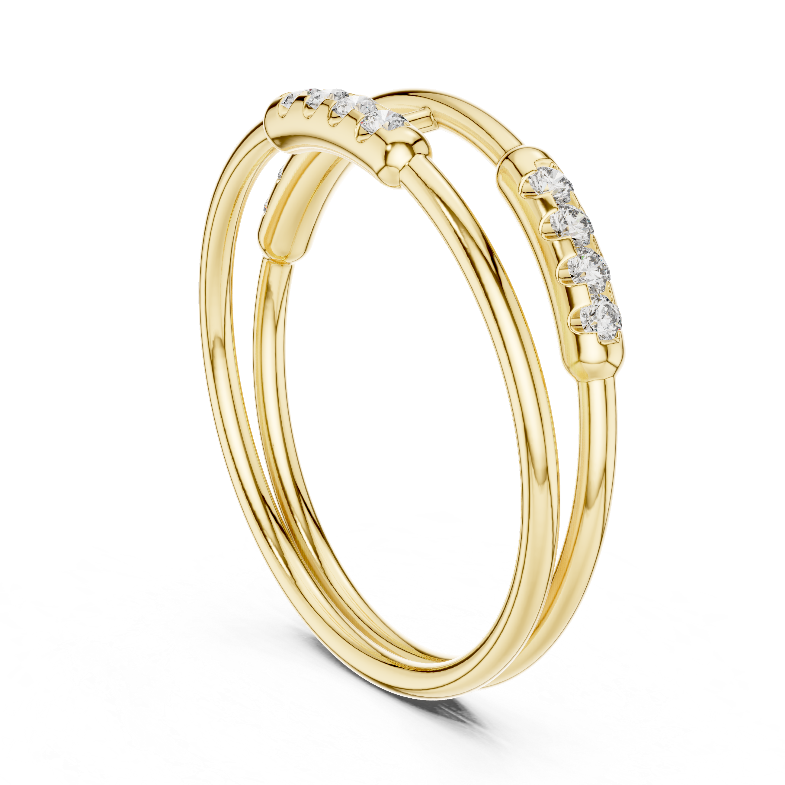 Minimal Dual Band Diamond Ring