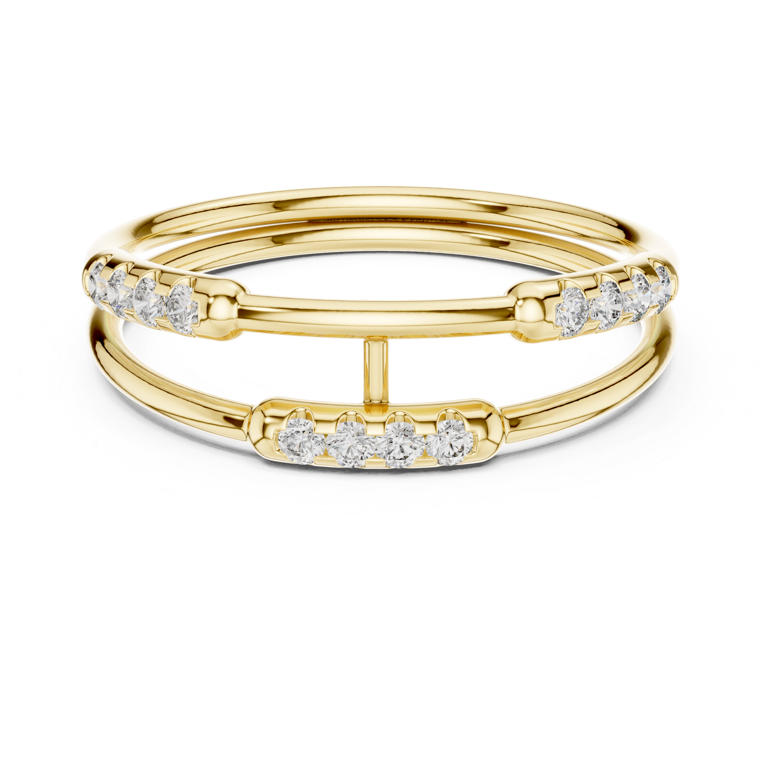 Minimal Dual Band Diamond Ring