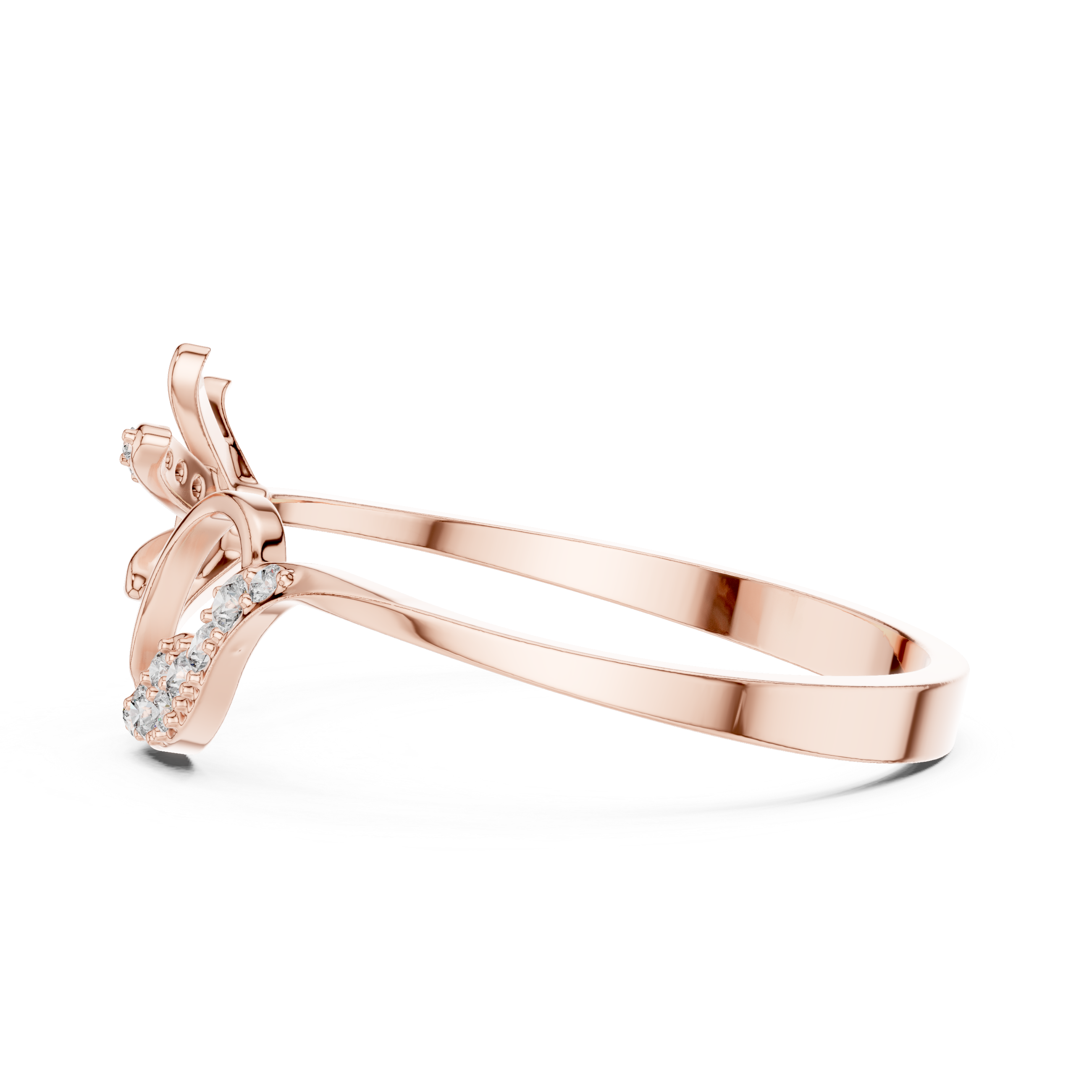 Floral Heart Open Ring