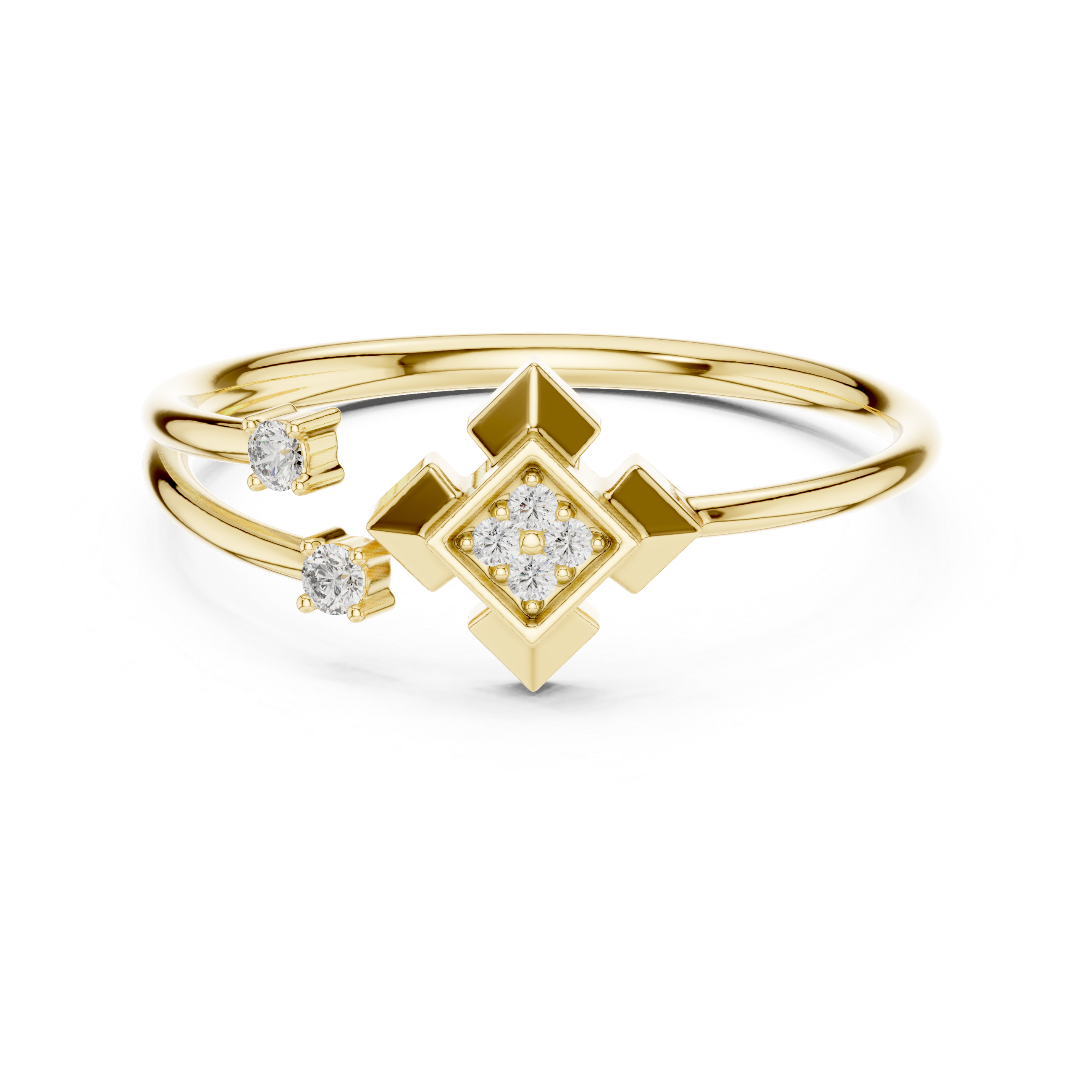 Geometric Diamond Accent Ring