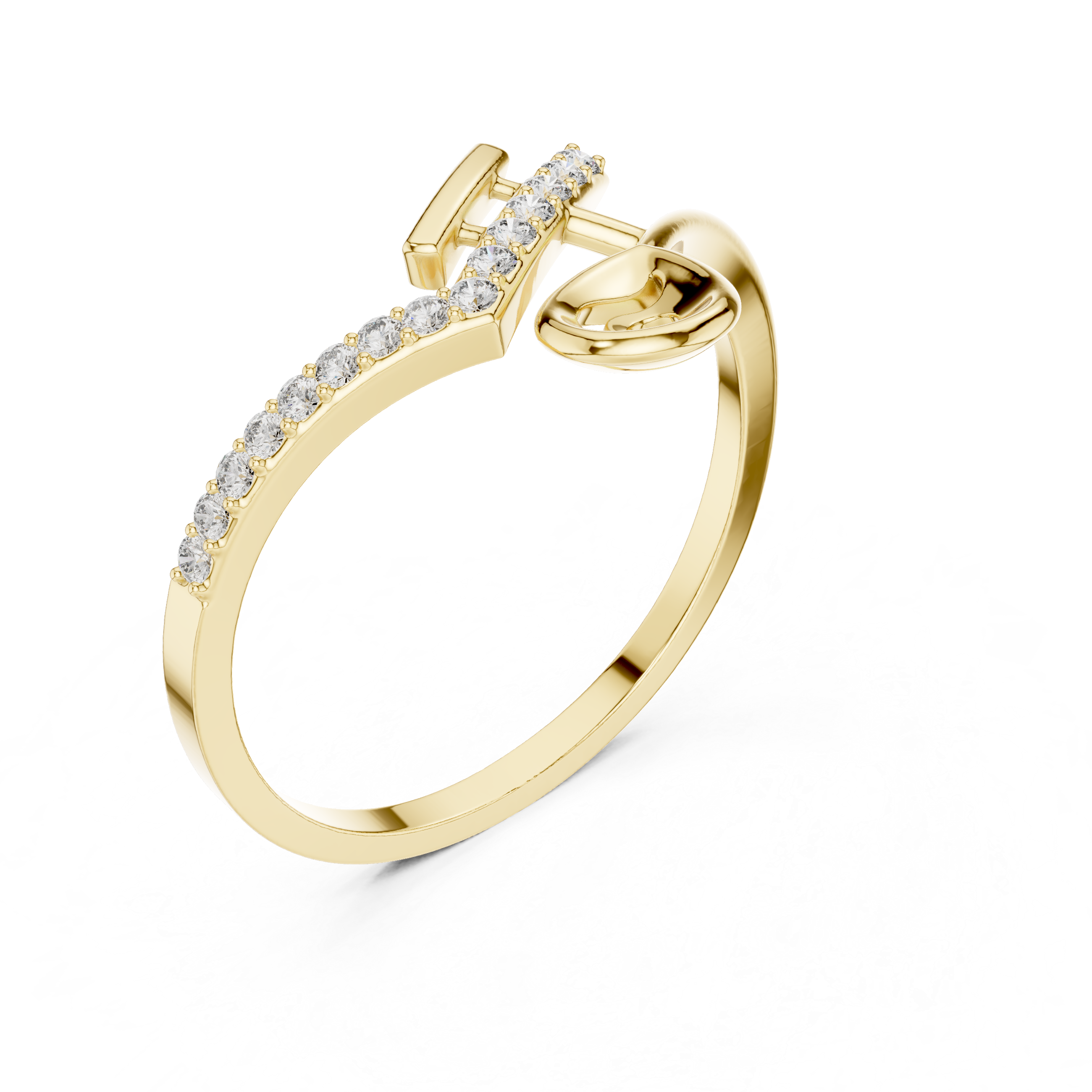 Luxury Curved Diamond Ring