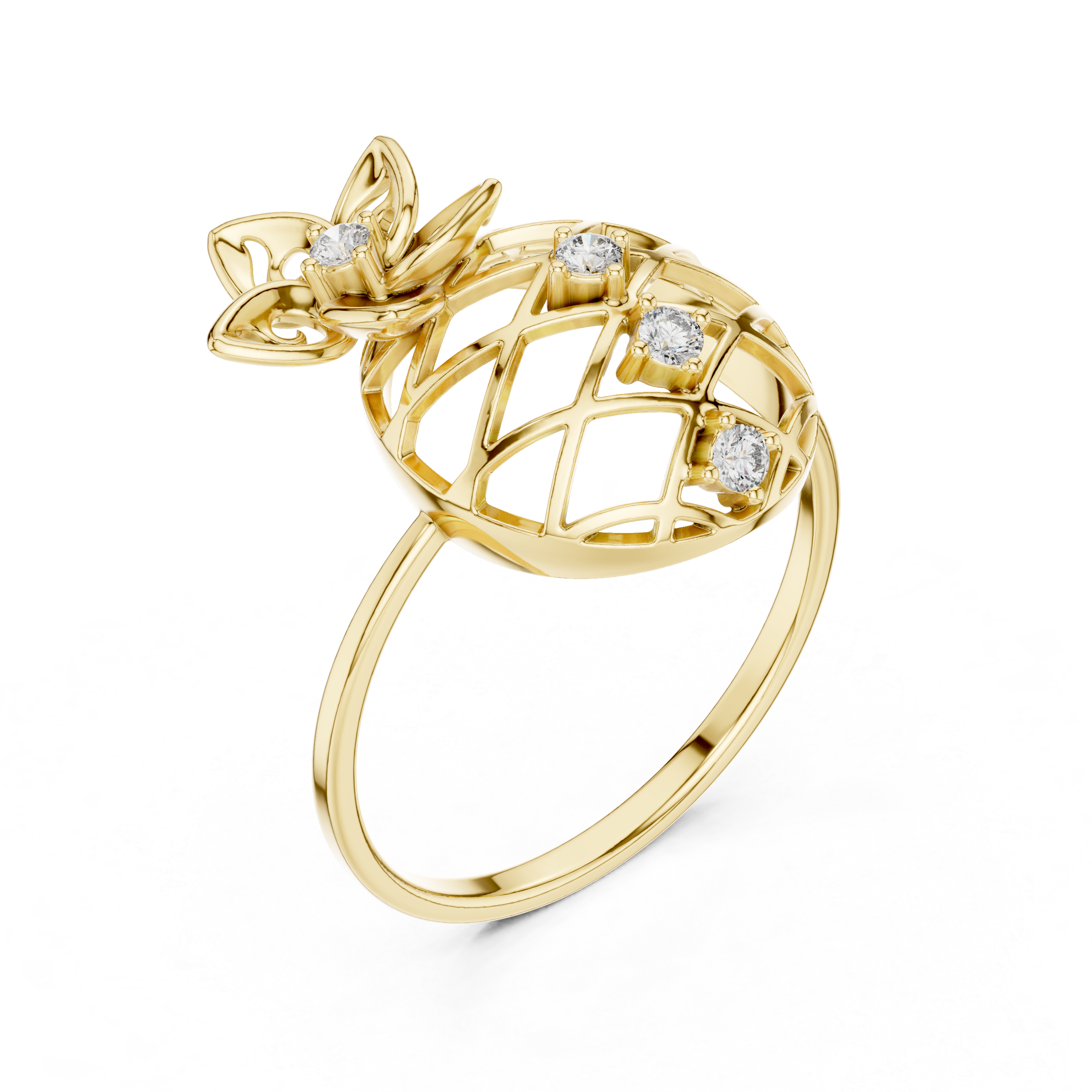 Luxury Floral Dome Ring