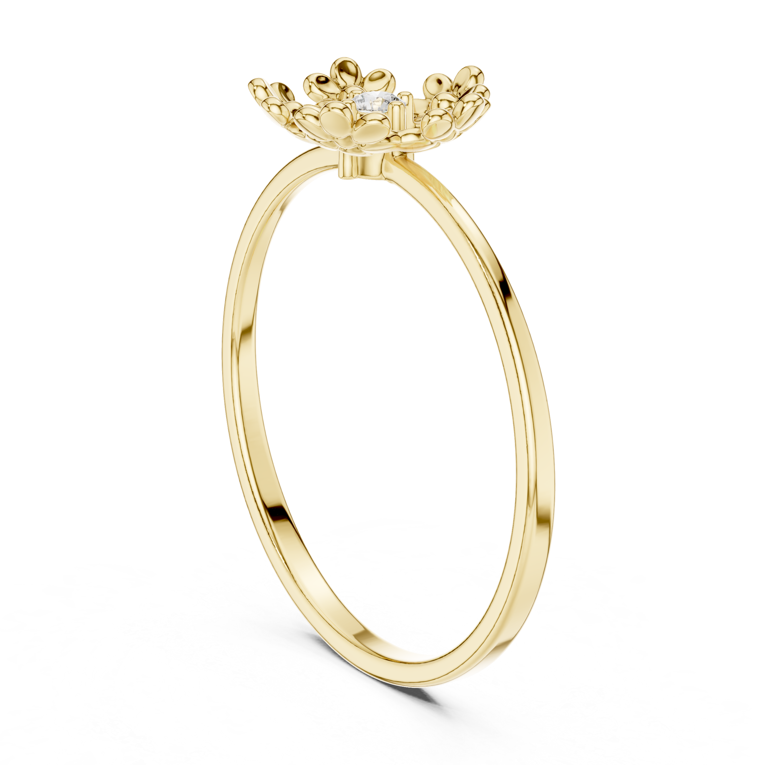 Floral Halo Diamond Ring – Delicate Blossom Design