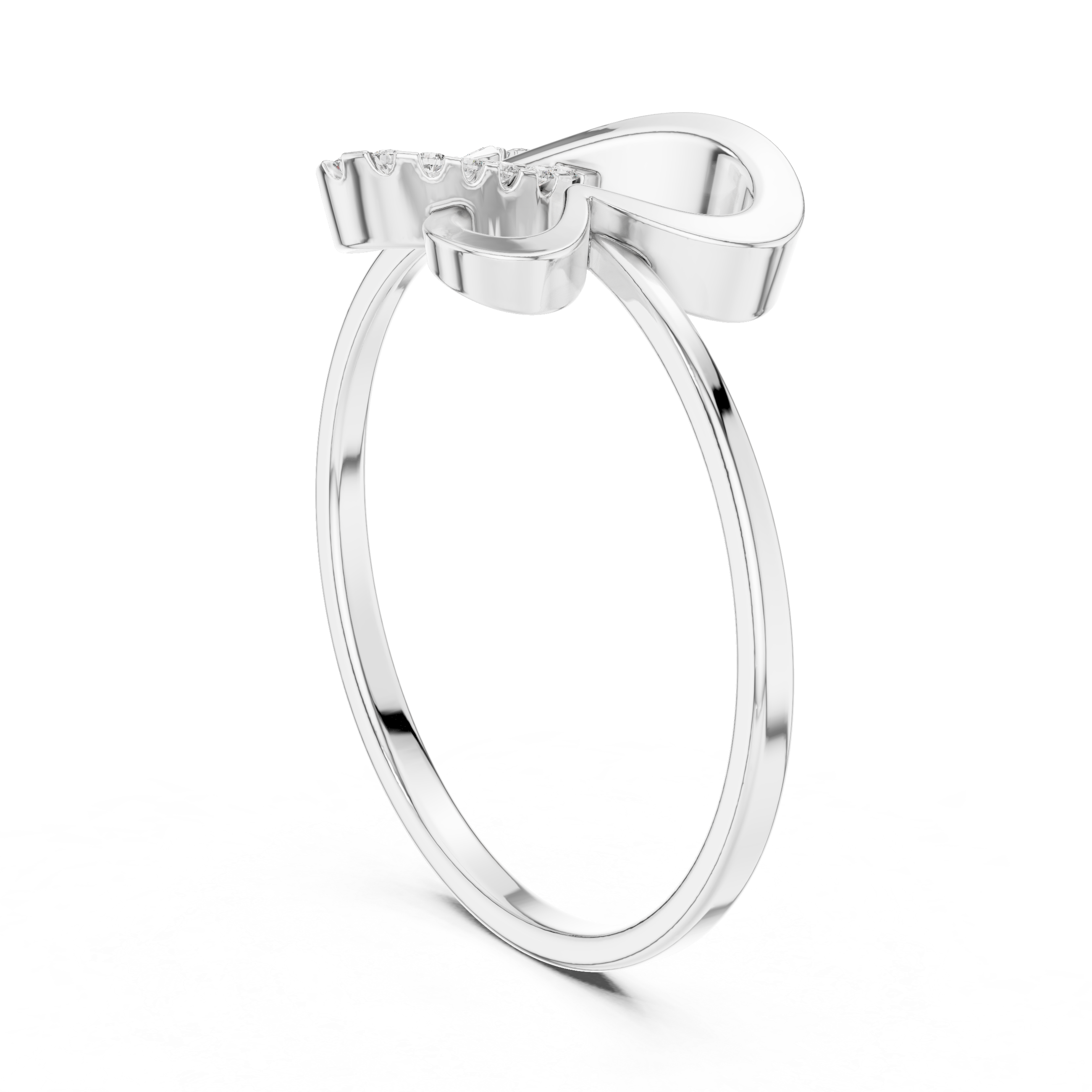 Modern Open Butterfly Diamond Ring with Minimalist Pavé Design