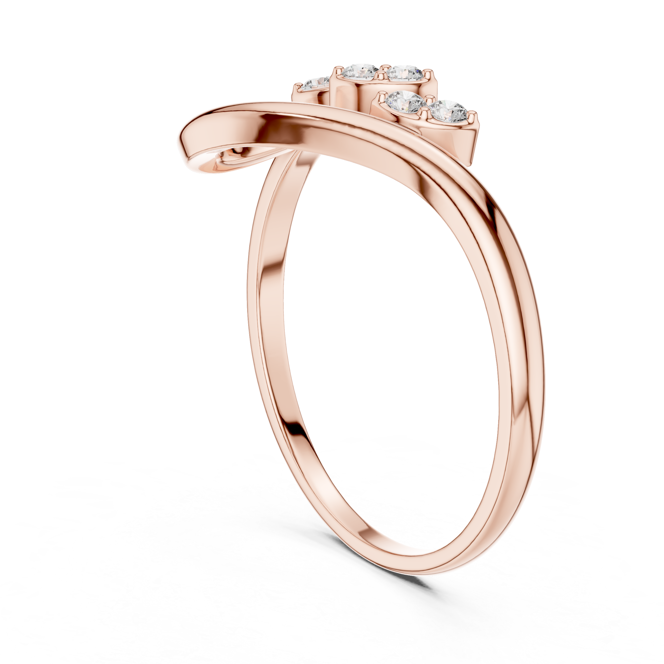 Diamond Marquise Cluster Bypass Ring – Modern Open Loop Design