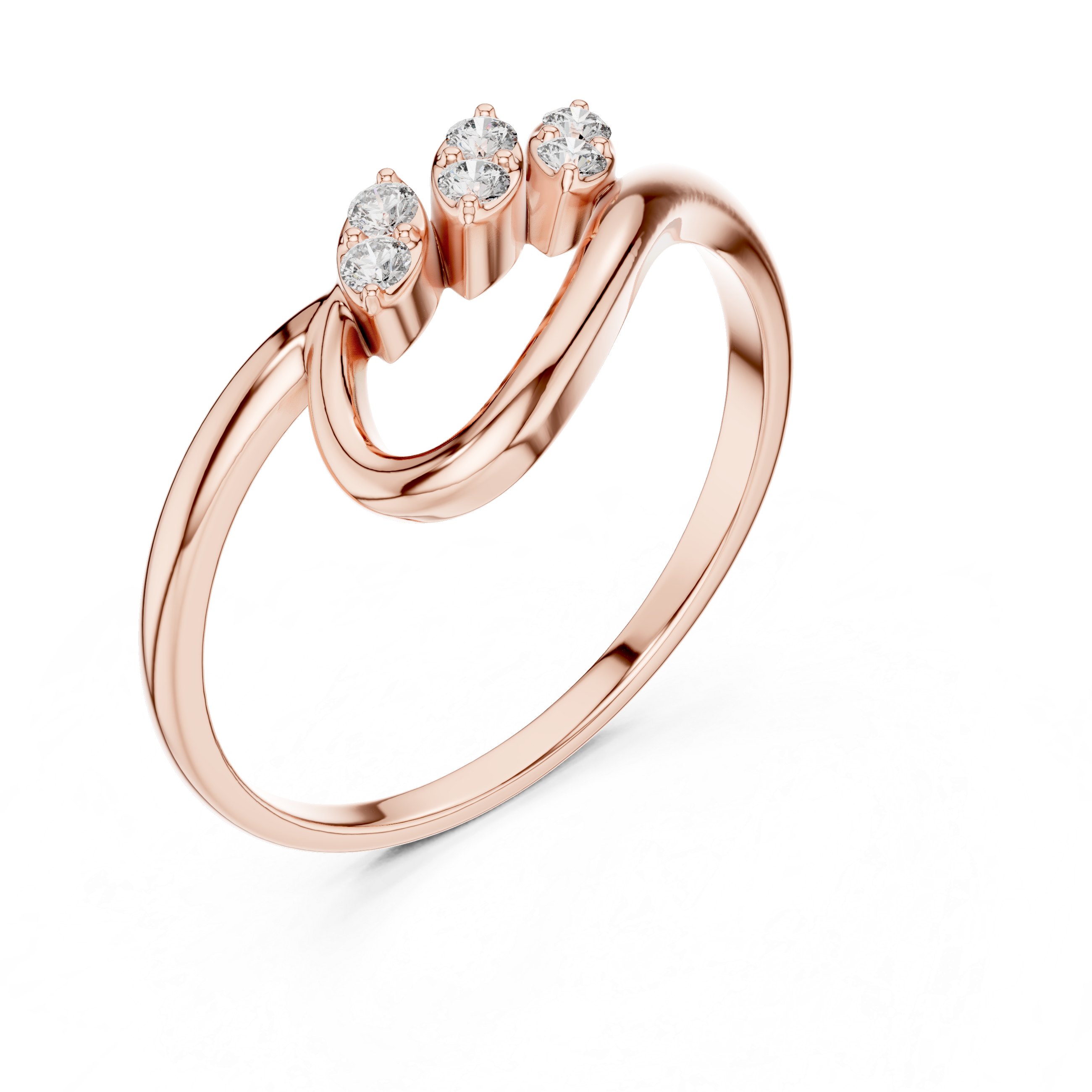 Diamond Marquise Cluster Bypass Ring – Modern Open Loop Design