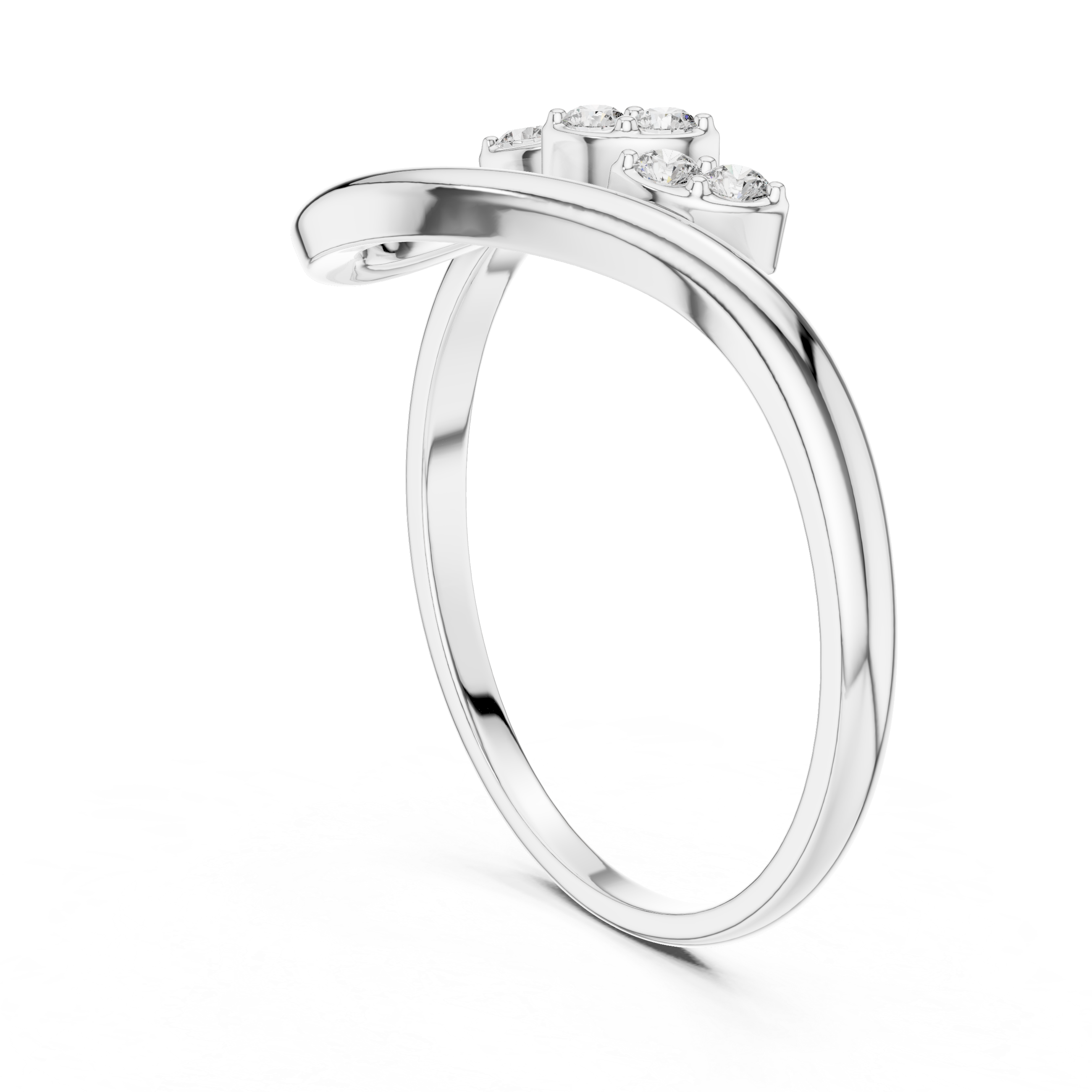 Diamond Marquise Cluster Bypass Ring – Modern Open Loop Design
