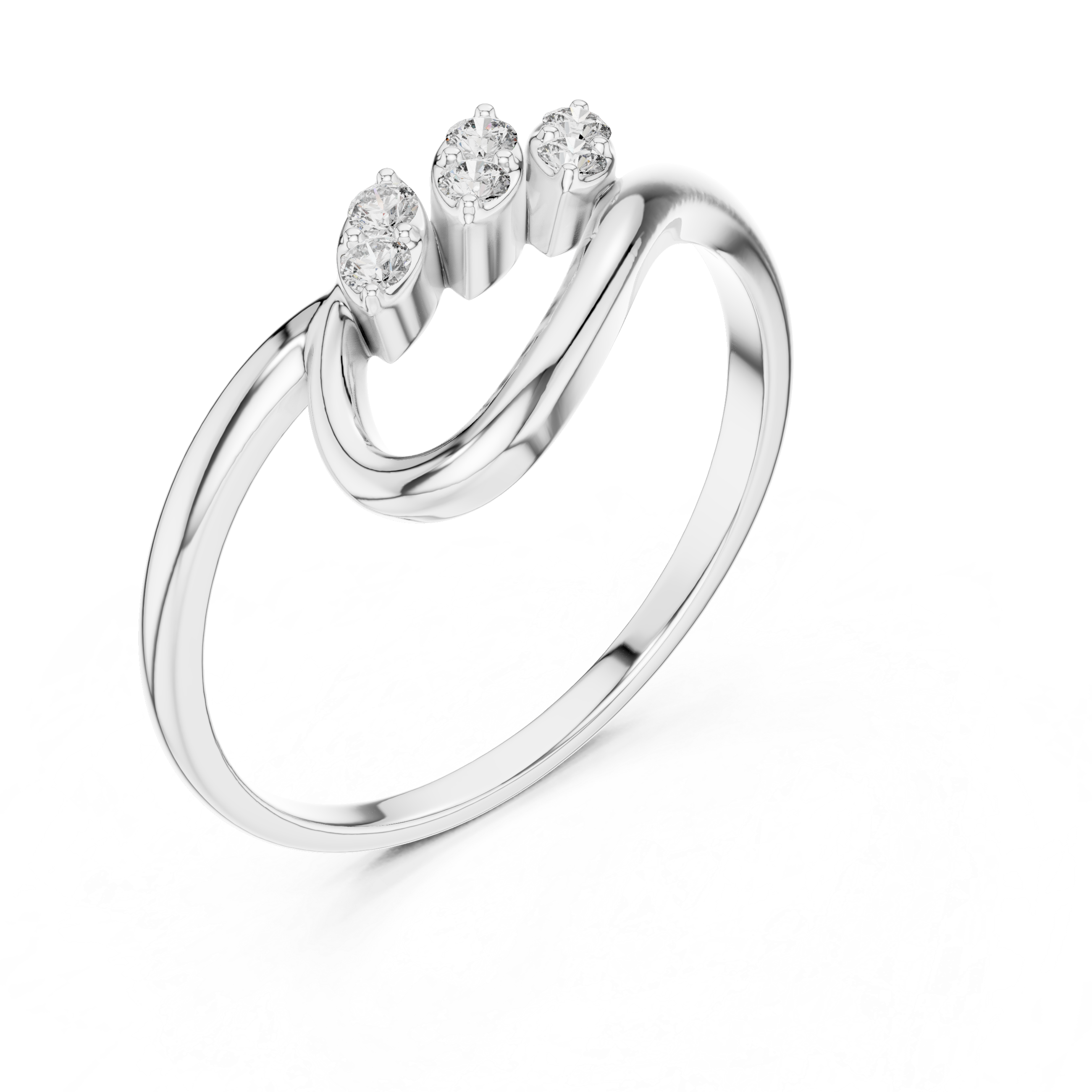 Diamond Marquise Cluster Bypass Ring – Modern Open Loop Design