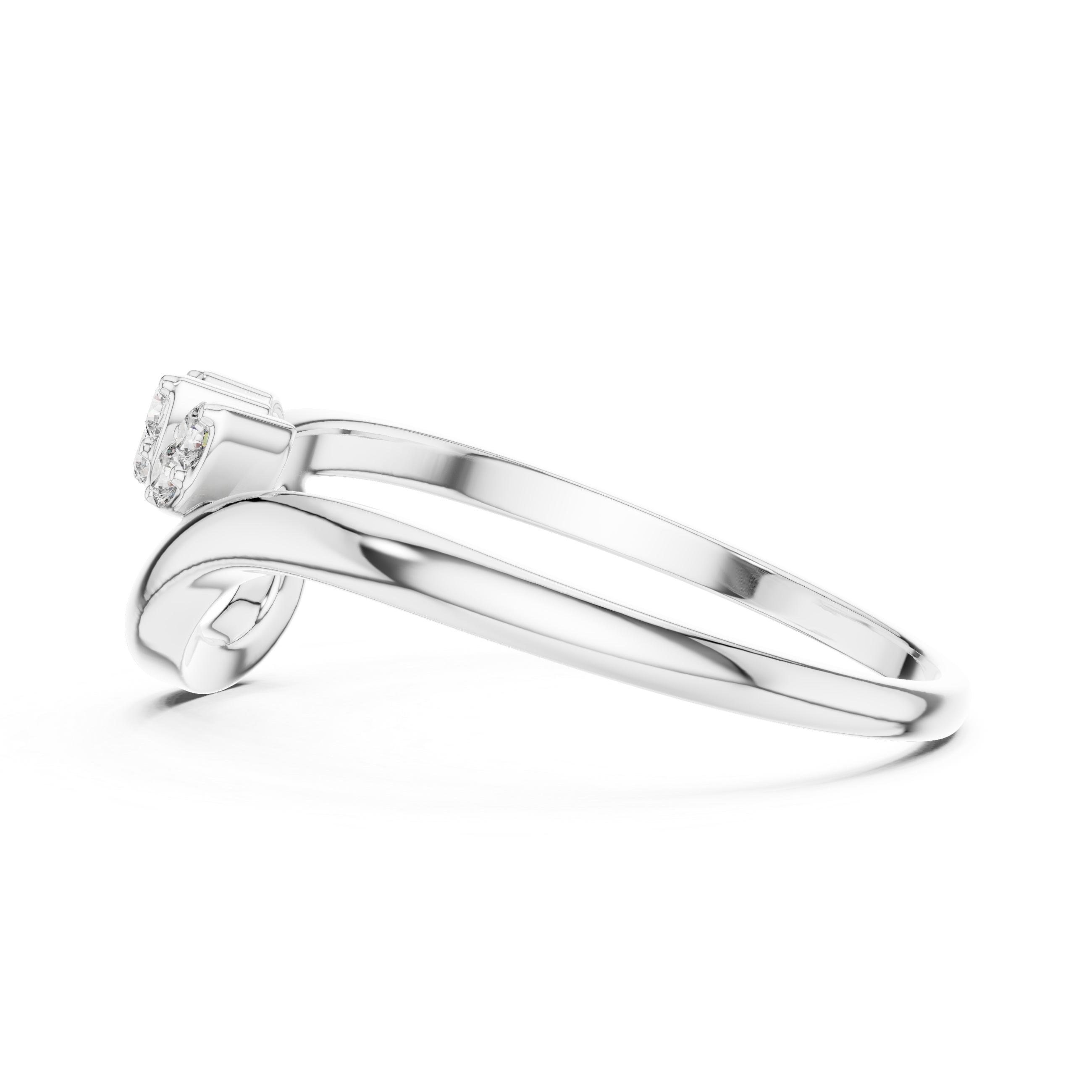Diamond Marquise Cluster Bypass Ring – Modern Open Loop Design
