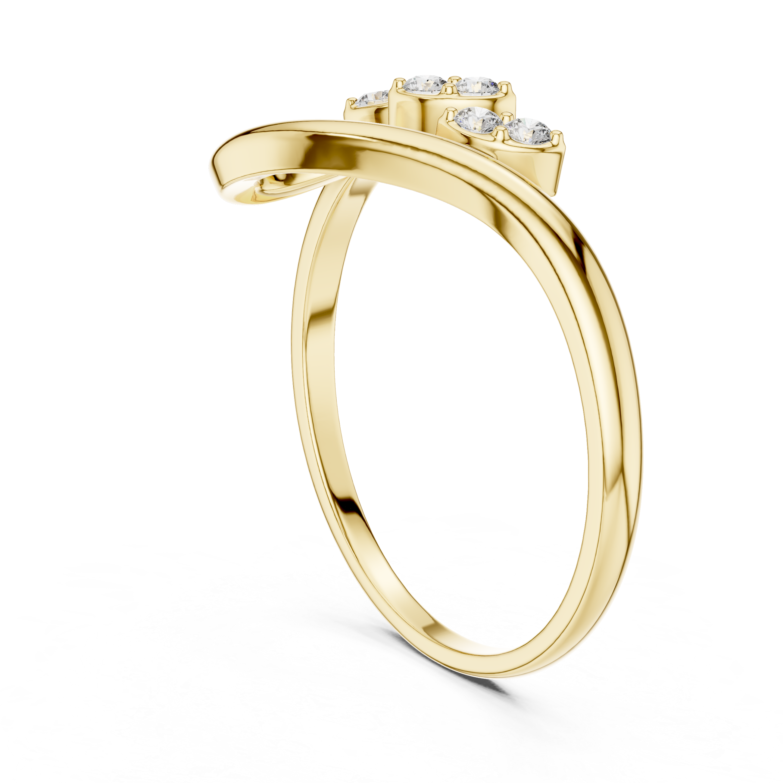 Diamond Marquise Cluster Bypass Ring – Modern Open Loop Design
