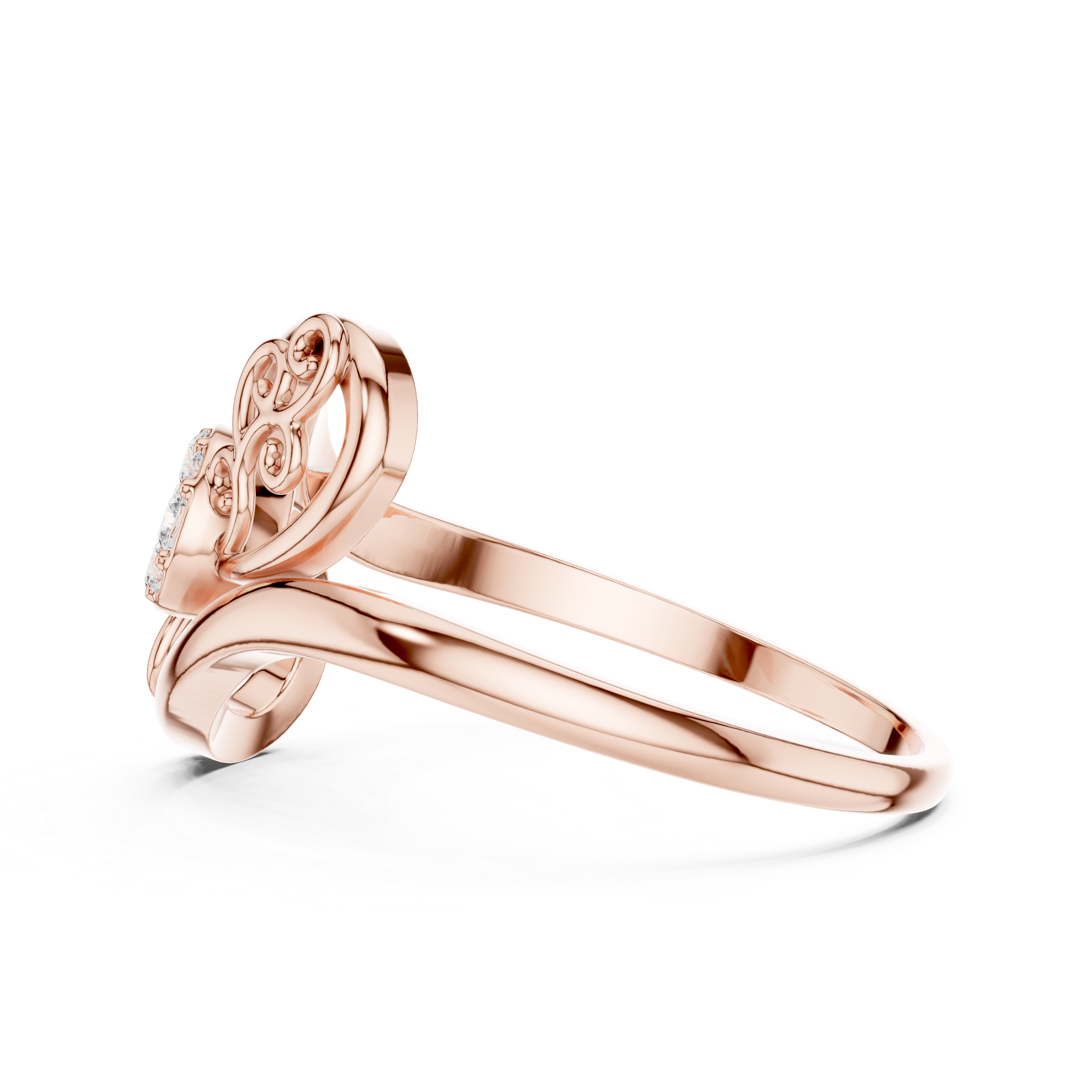 Vintage Filigree Diamond Cluster Ring – Elegant Scrollwork Statement Ring