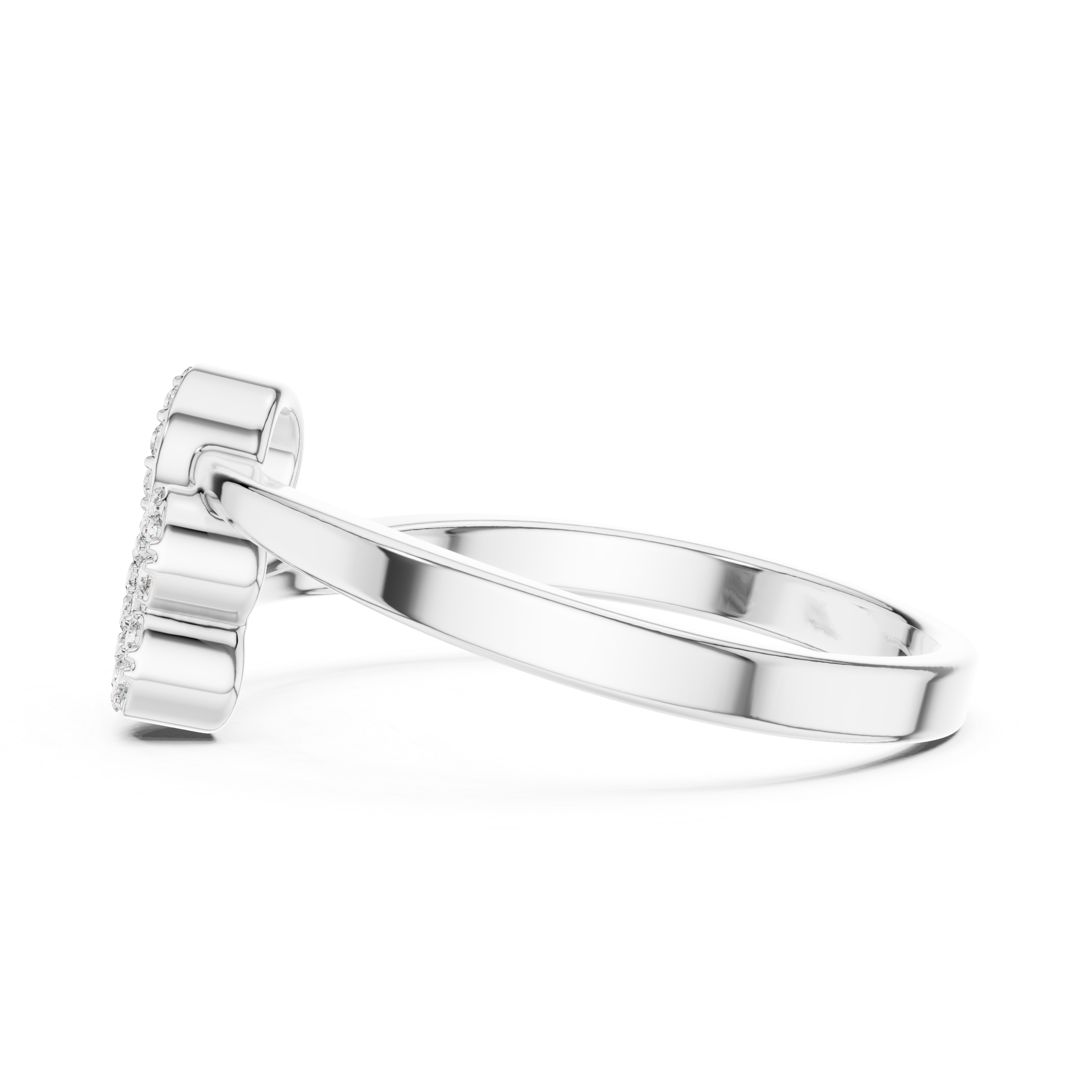 Diamond Open Circle & Heart Ring – Modern Pavé Love Ring