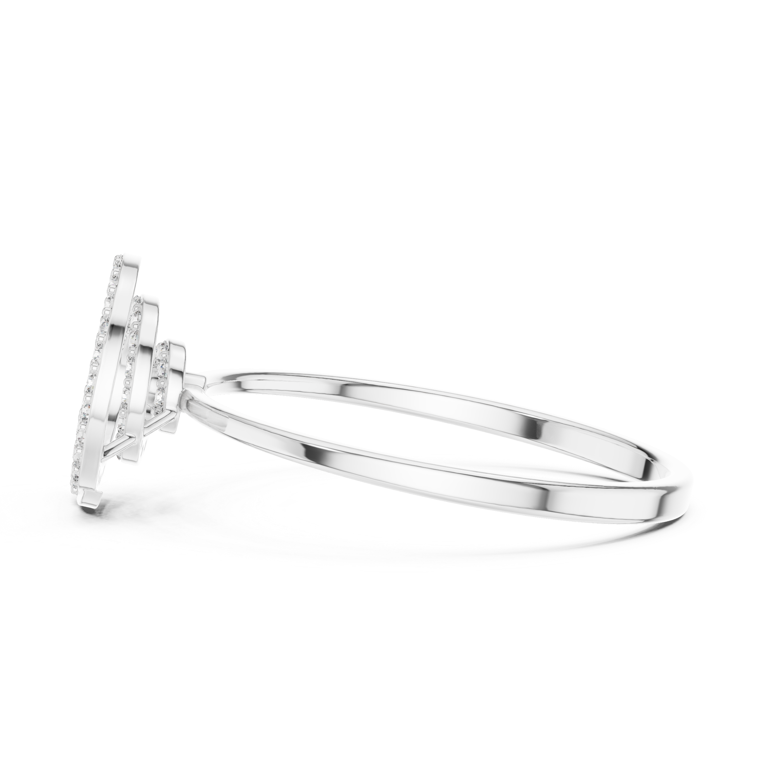 Diamond Spiral Circle Ring – Modern Pavé Swirl Statement Ring