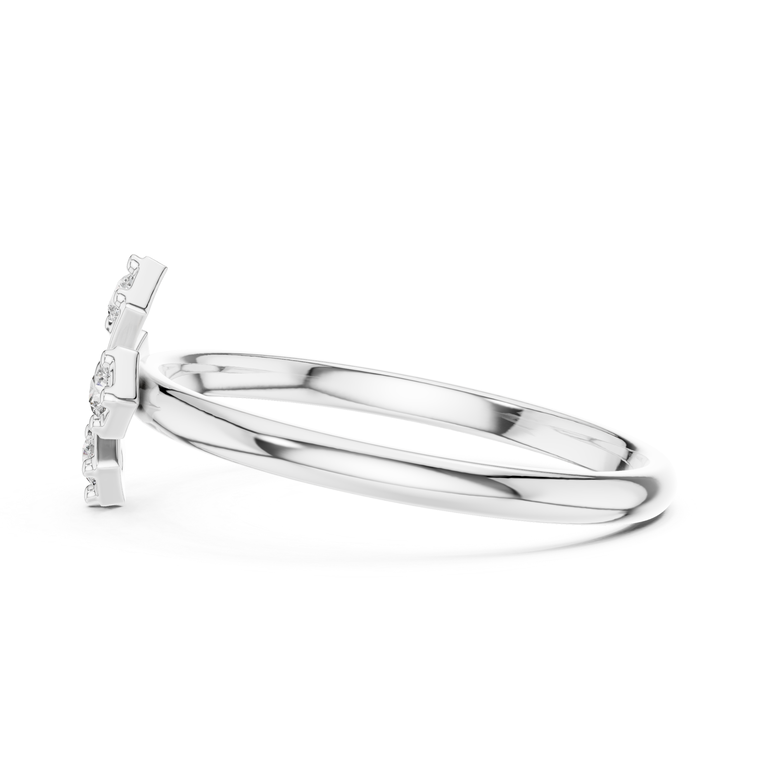 Four Diamond Compass Ring – Geometric Minimalist Cluster Ring