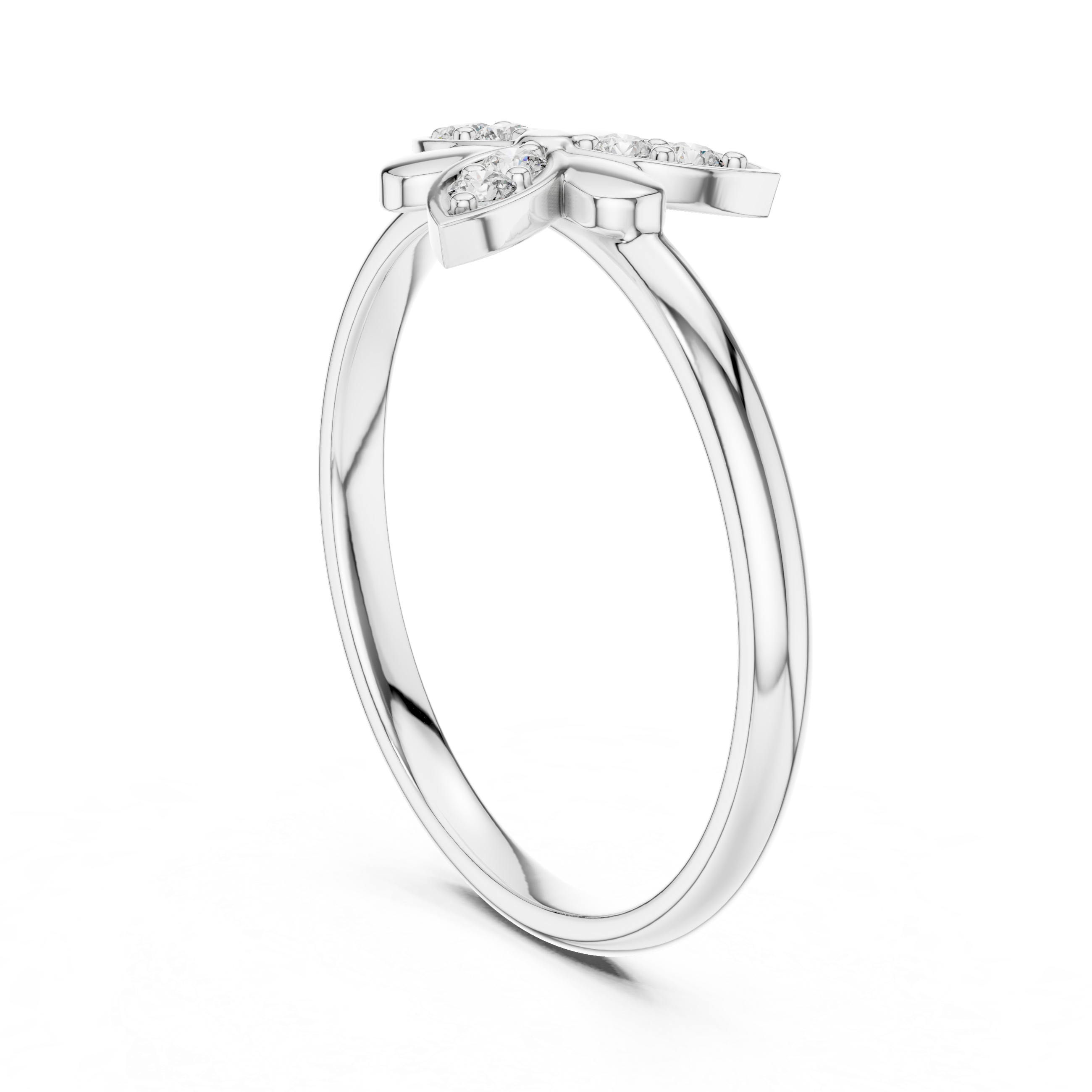 Diamond Butterfly Ring – Minimalist Floral Butterfly Inspired Statement Ring