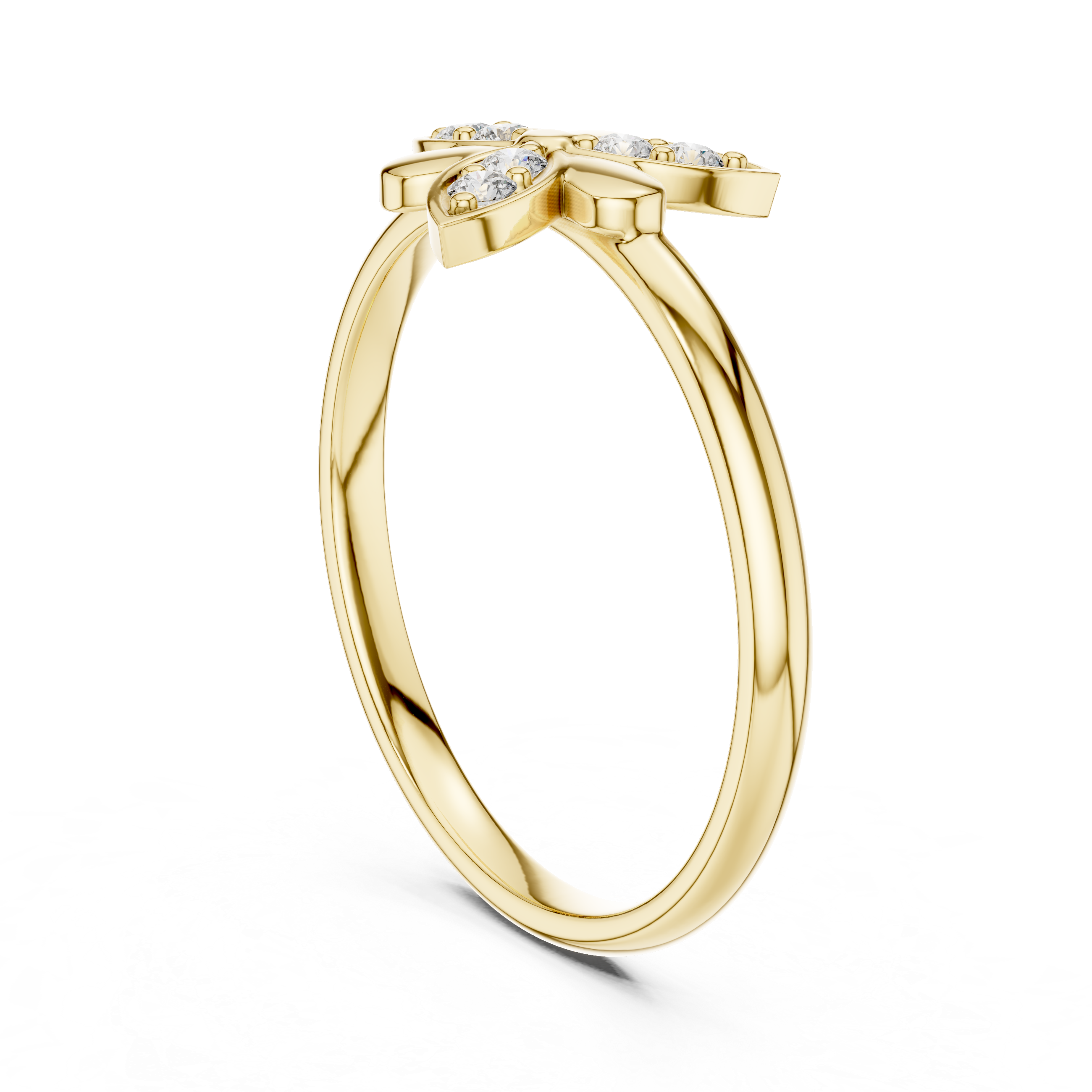 Diamond Butterfly Ring – Minimalist Floral Butterfly Inspired Statement Ring