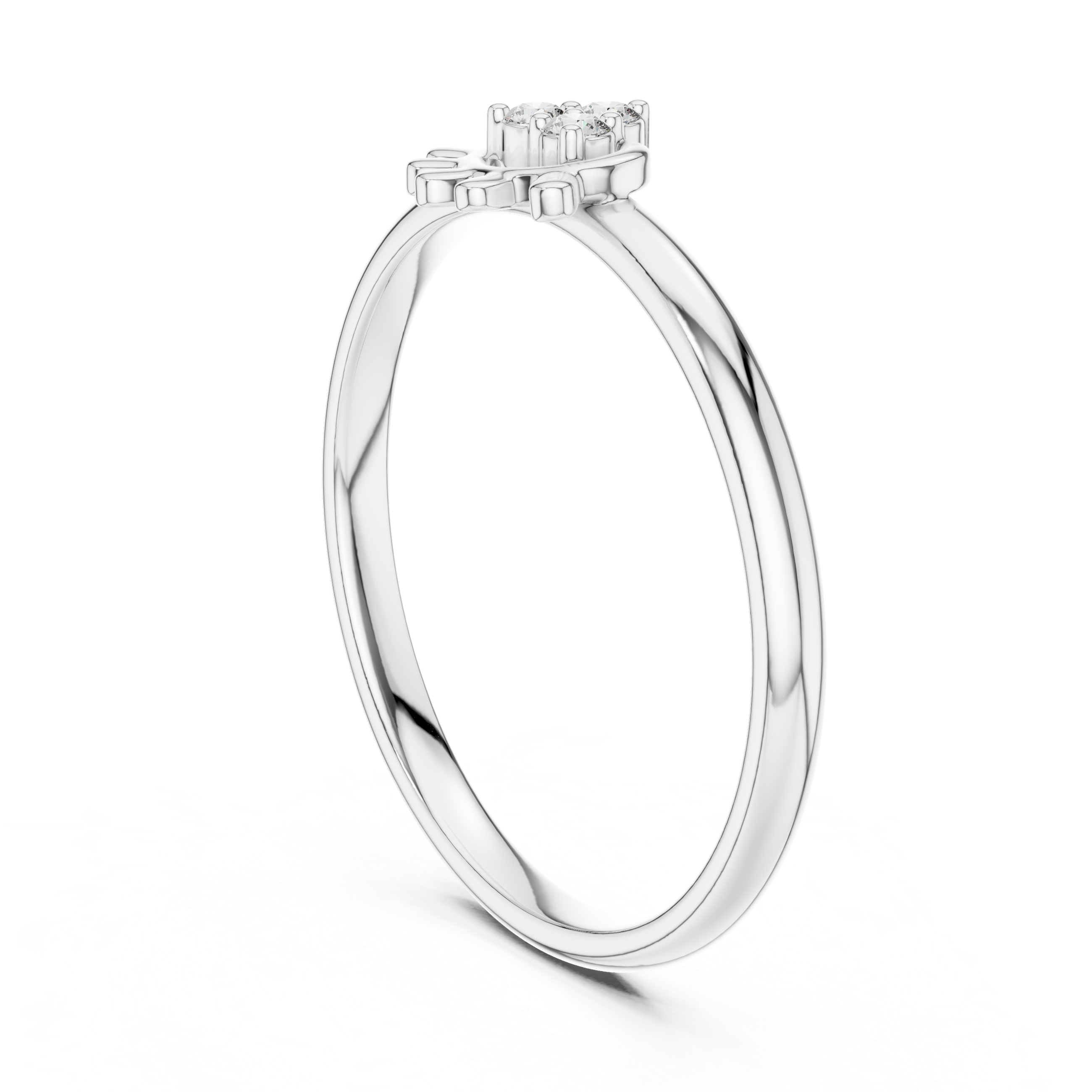 Minimalist Diamond Eye Ring – Delicate Celestial Protection Inspired Ring