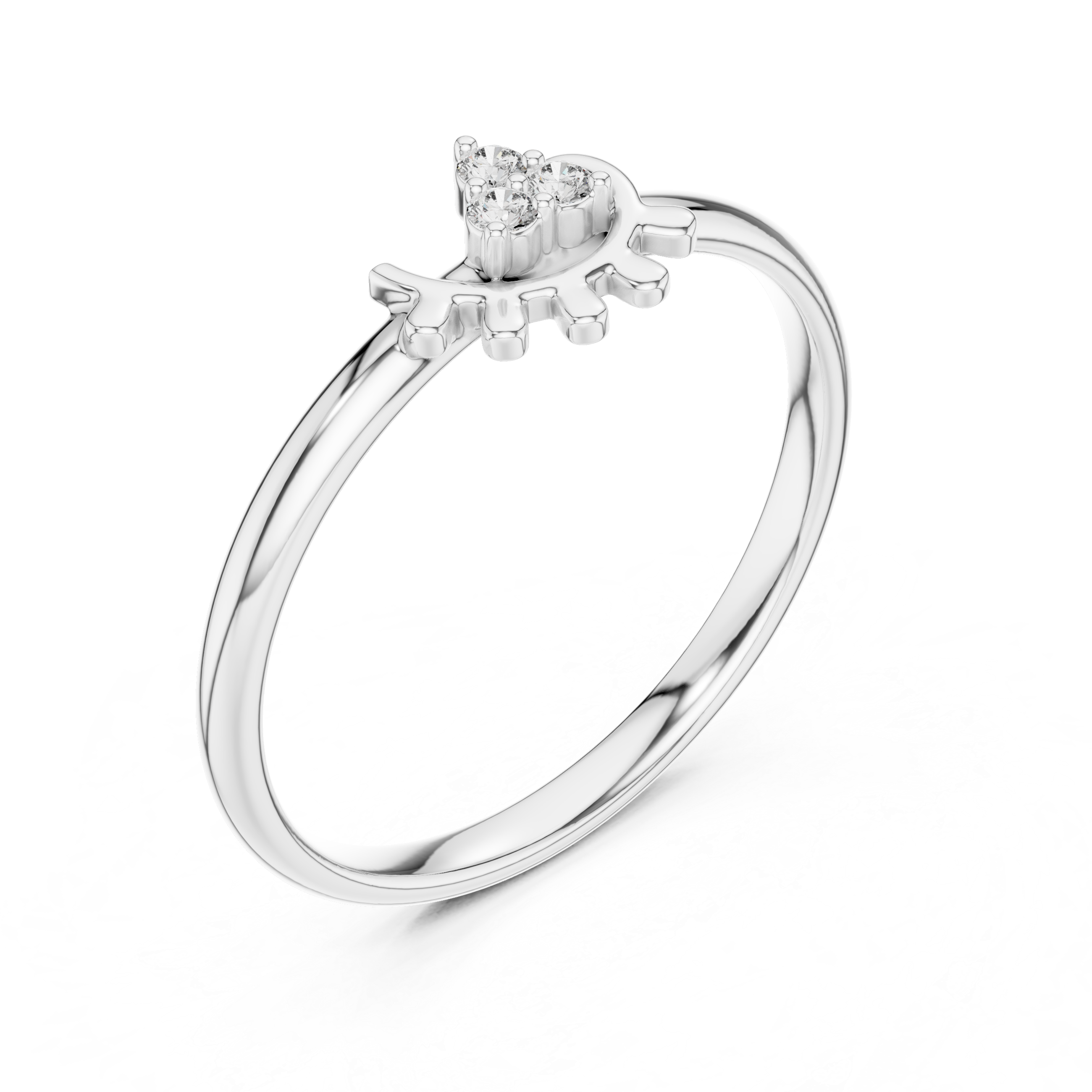 Minimalist Diamond Eye Ring – Delicate Celestial Protection Inspired Ring