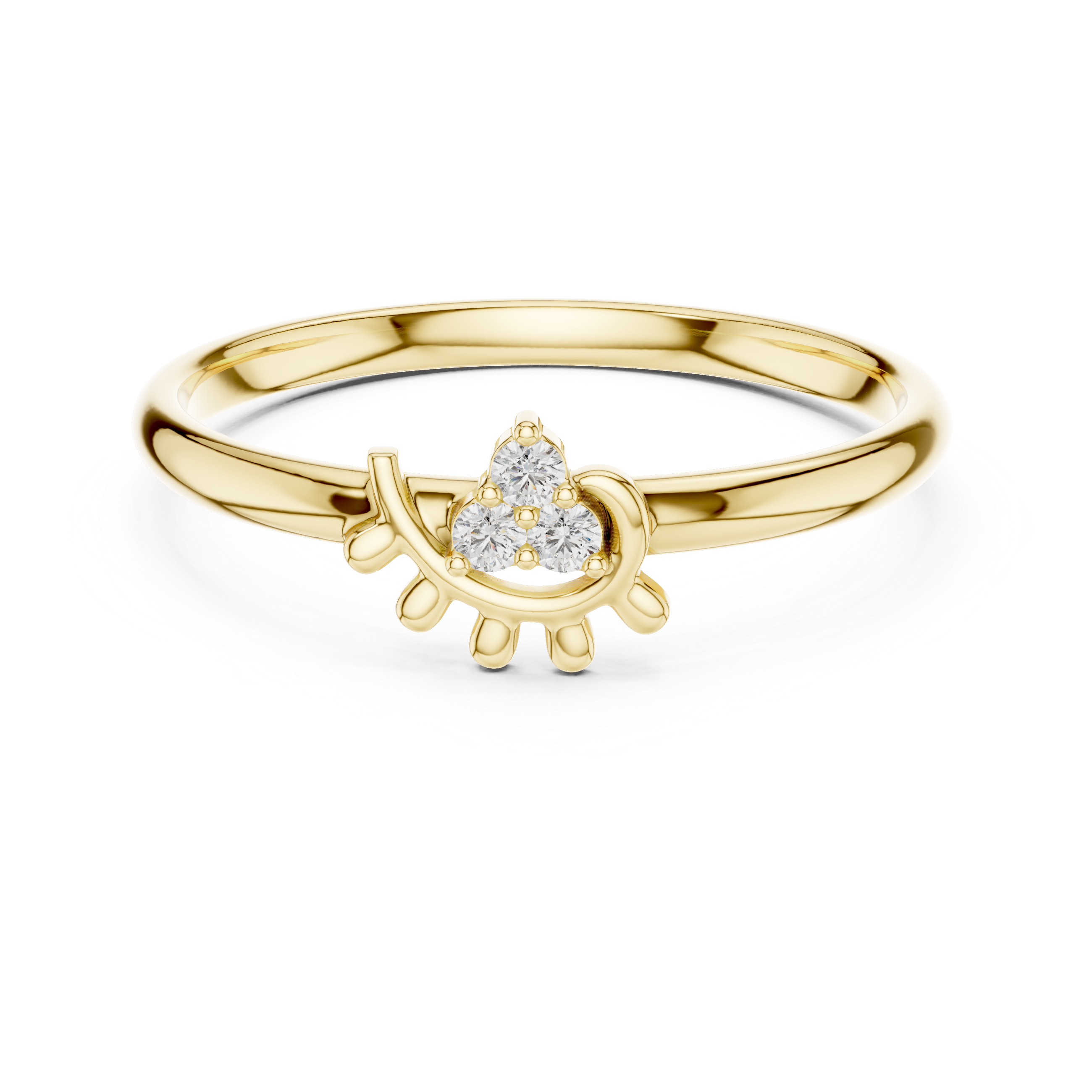 Minimalist Diamond Eye Ring – Delicate Celestial Protection Inspired Ring