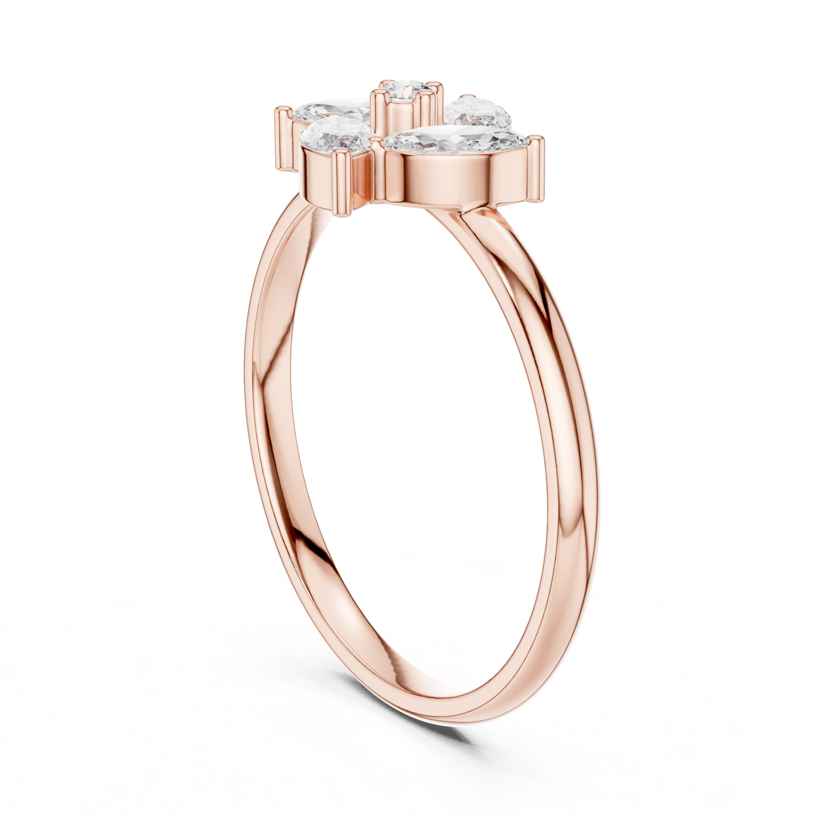 Marquise Diamond Floral Cluster Ring – Elegant Nature Inspired Statement Ring