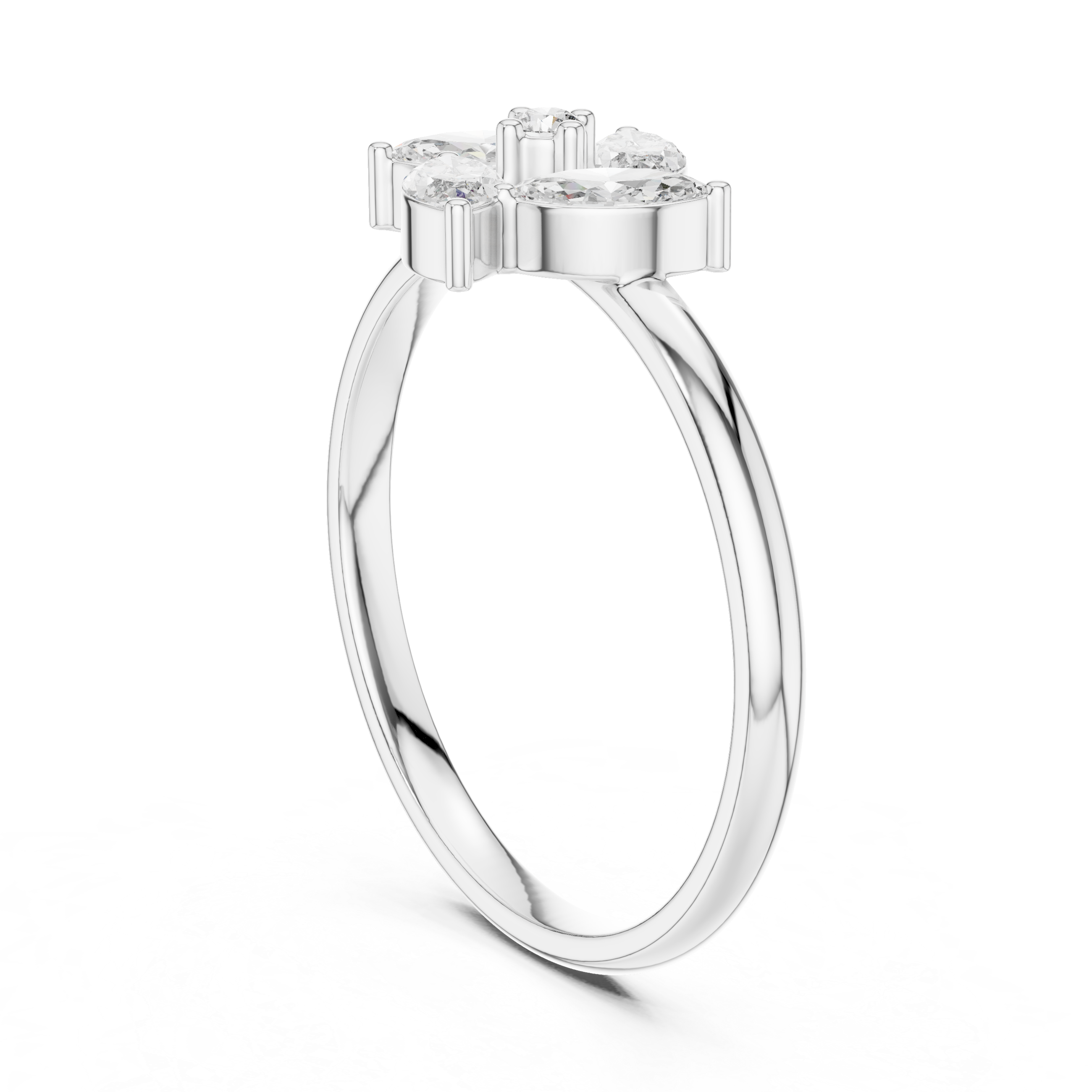 Marquise Diamond Floral Cluster Ring – Elegant Nature Inspired Statement Ring