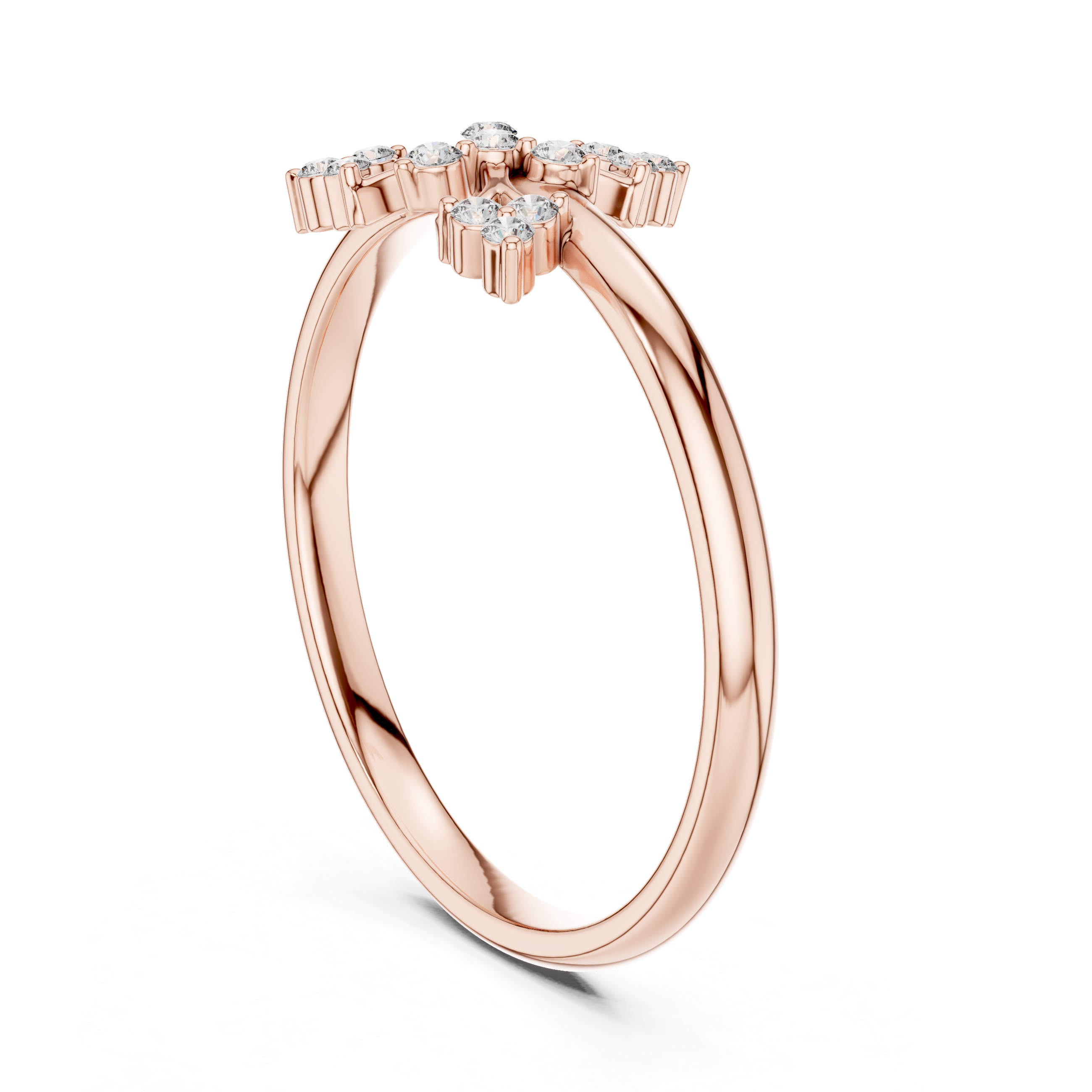 Art Deco Inspired Diamond Fan Ring – Thirteen Stone Vintage Cluster Ring