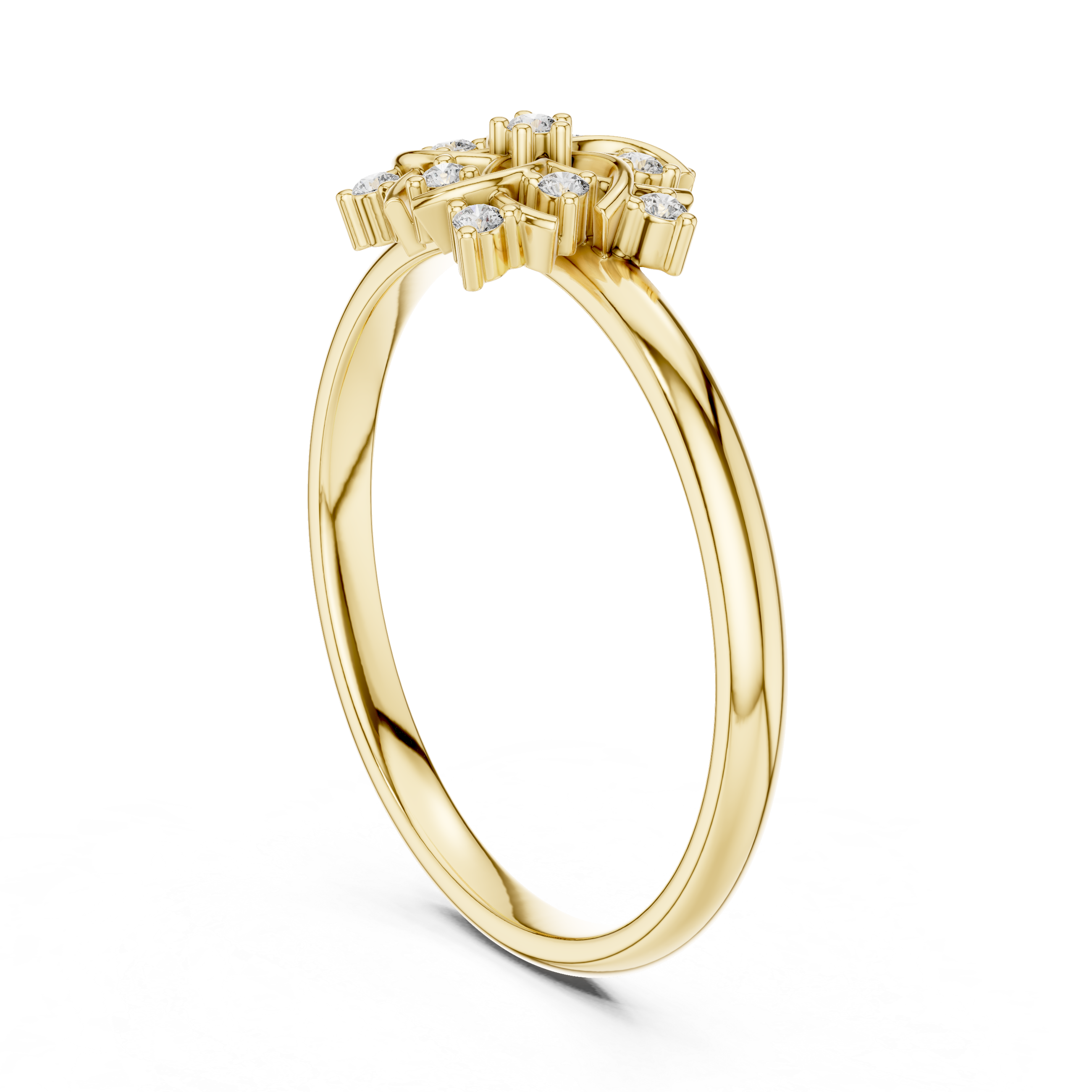 Vintage Floral Diamond Ring – Pinwheel Flower Cluster Statement Ring