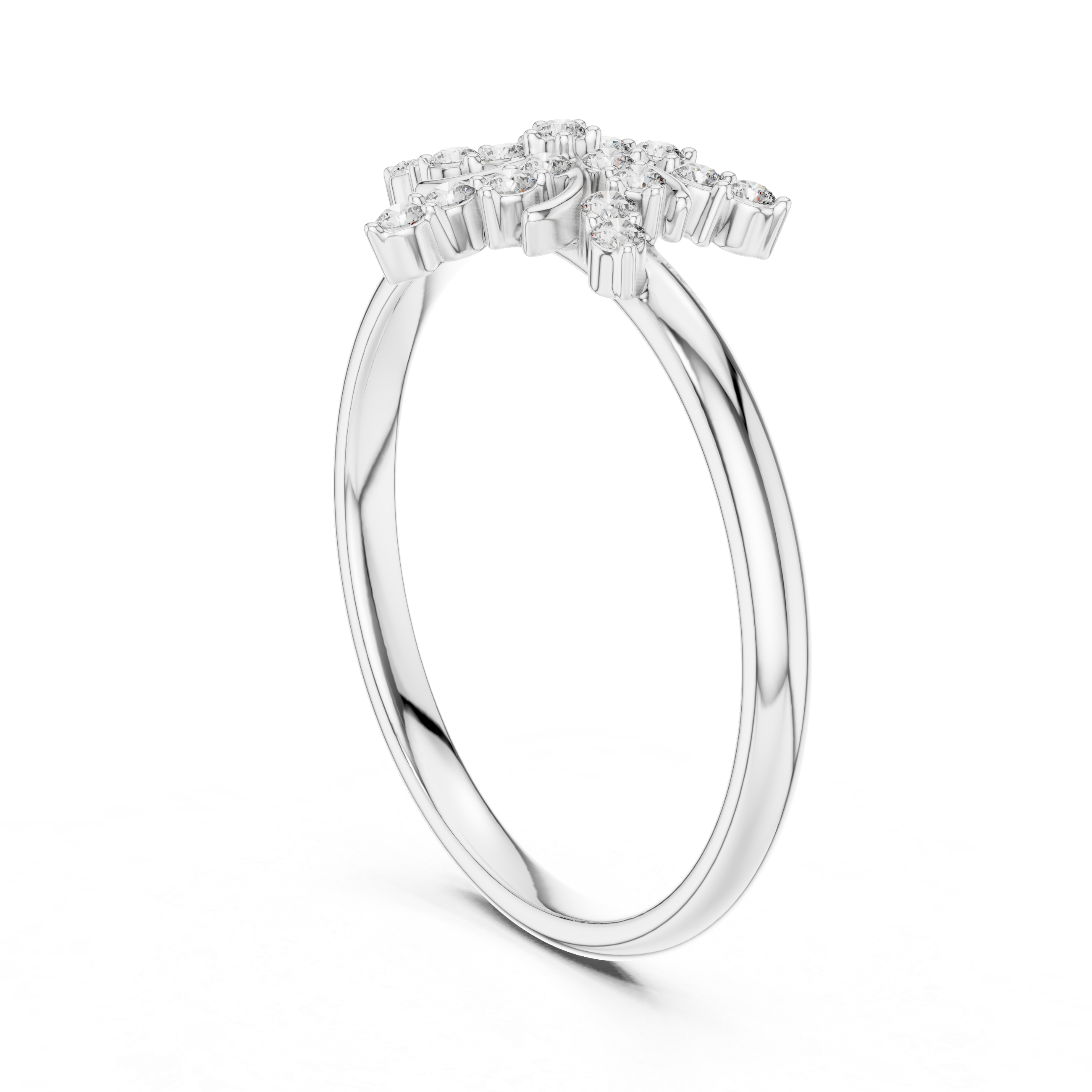 Floral Starburst Diamond Ring – Vintage Swirl Cluster Statement Ring