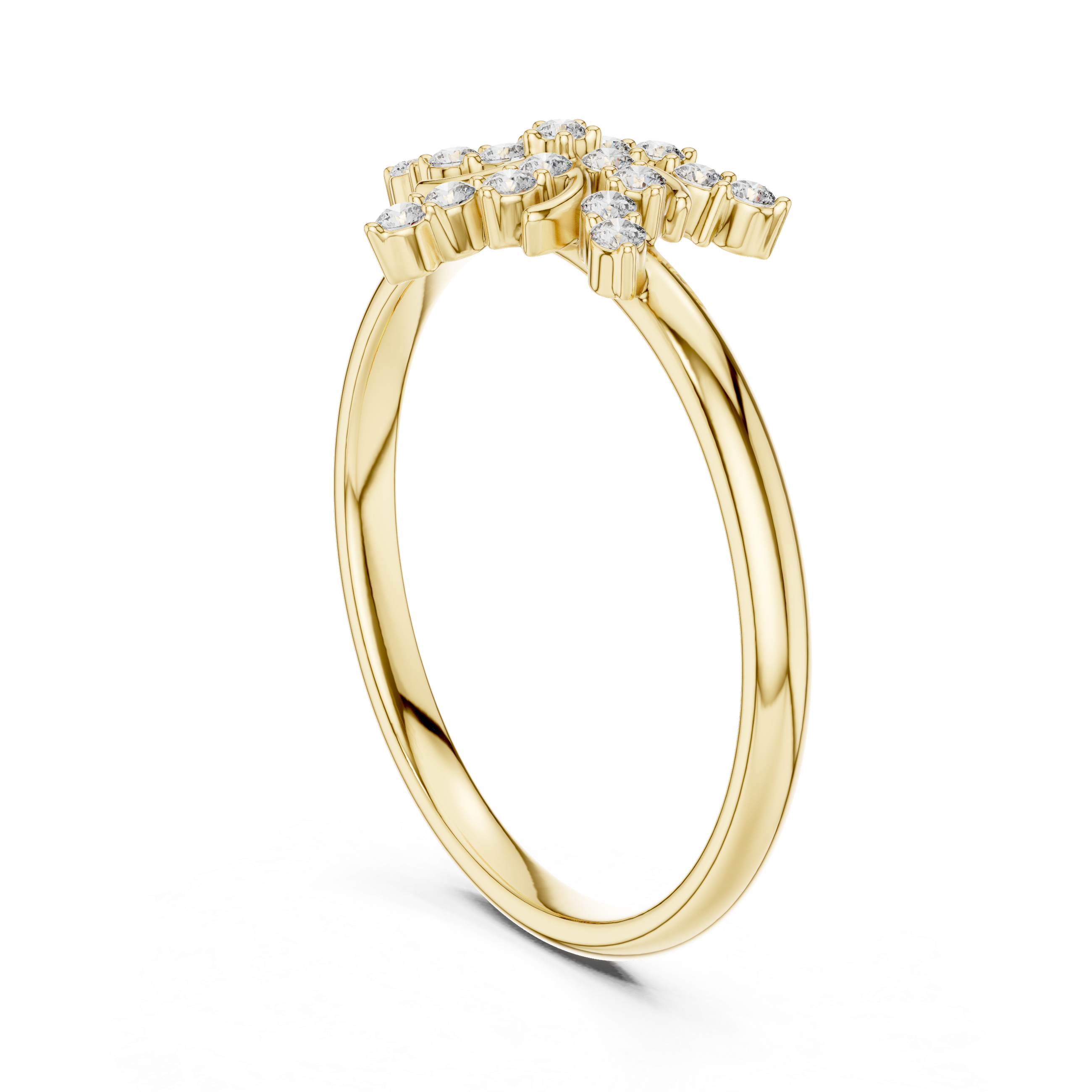 Floral Starburst Diamond Ring – Vintage Swirl Cluster Statement Ring