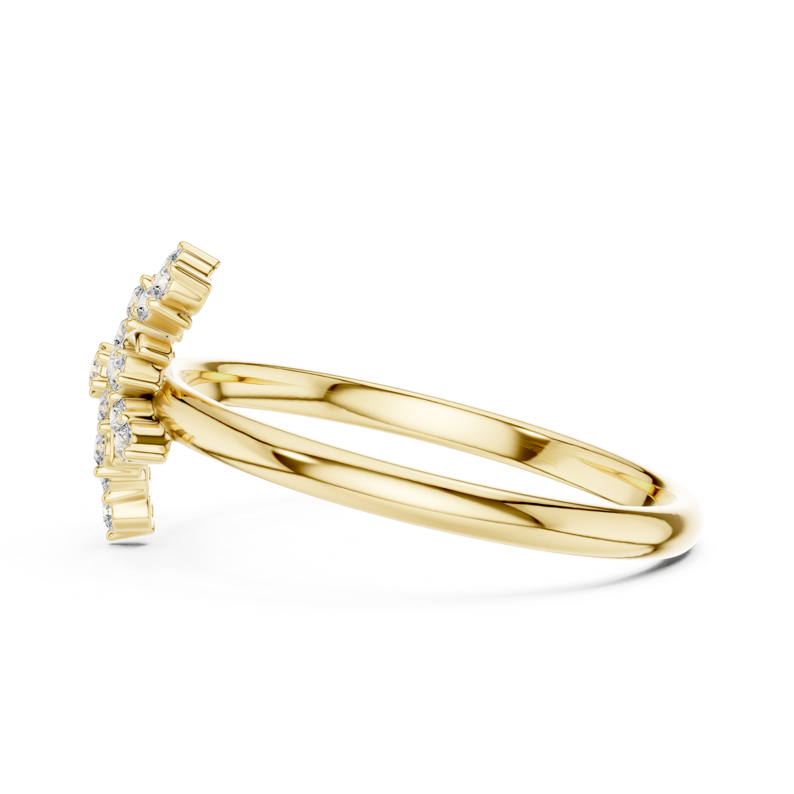 Floral Starburst Diamond Ring – Vintage Swirl Cluster Statement Ring