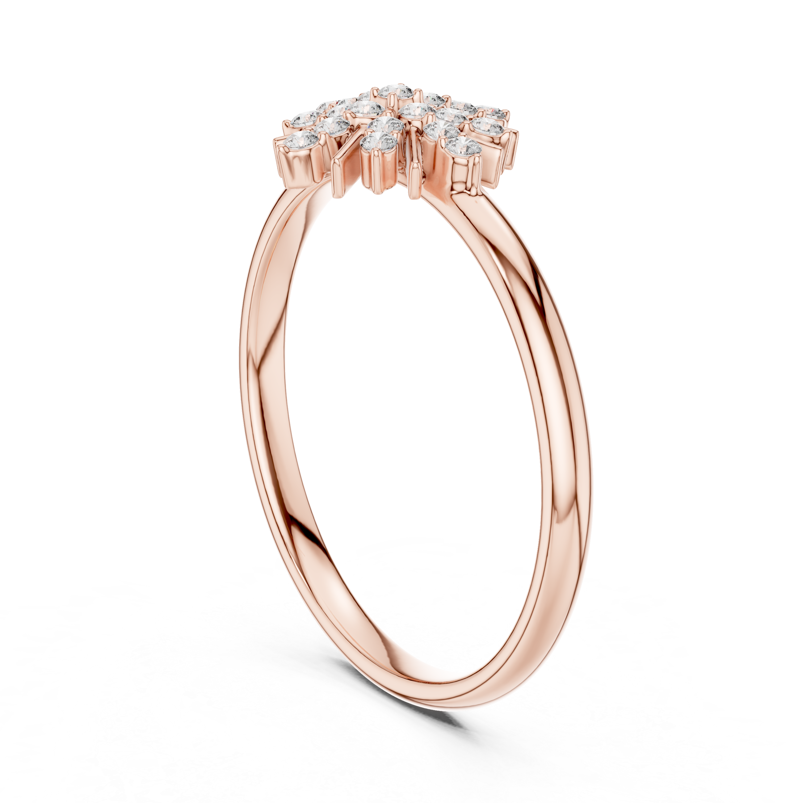 Celestial Starburst Diamond Ring – Snowflake Cluster Statement Ring