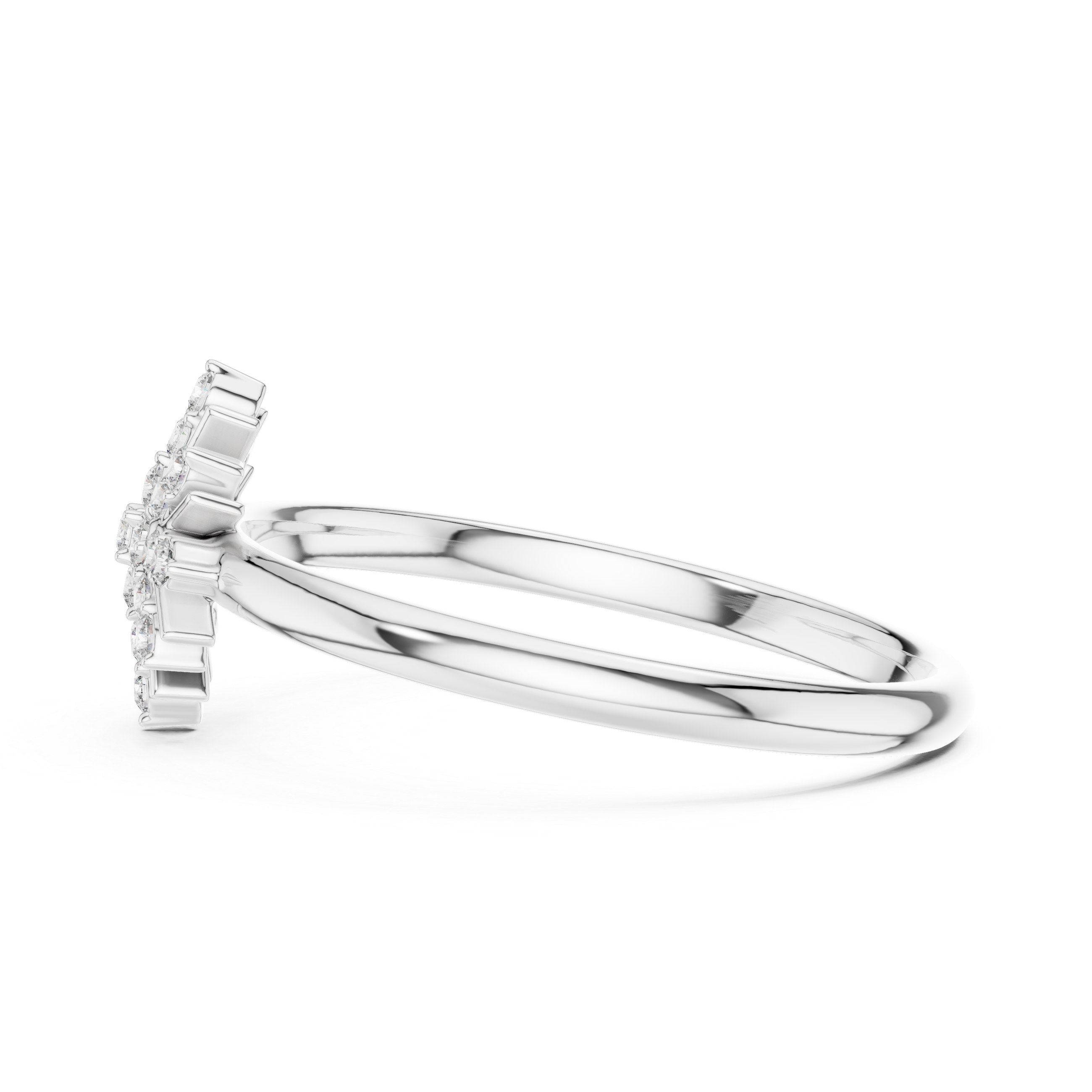 Celestial Starburst Diamond Ring – Snowflake Cluster Statement Ring