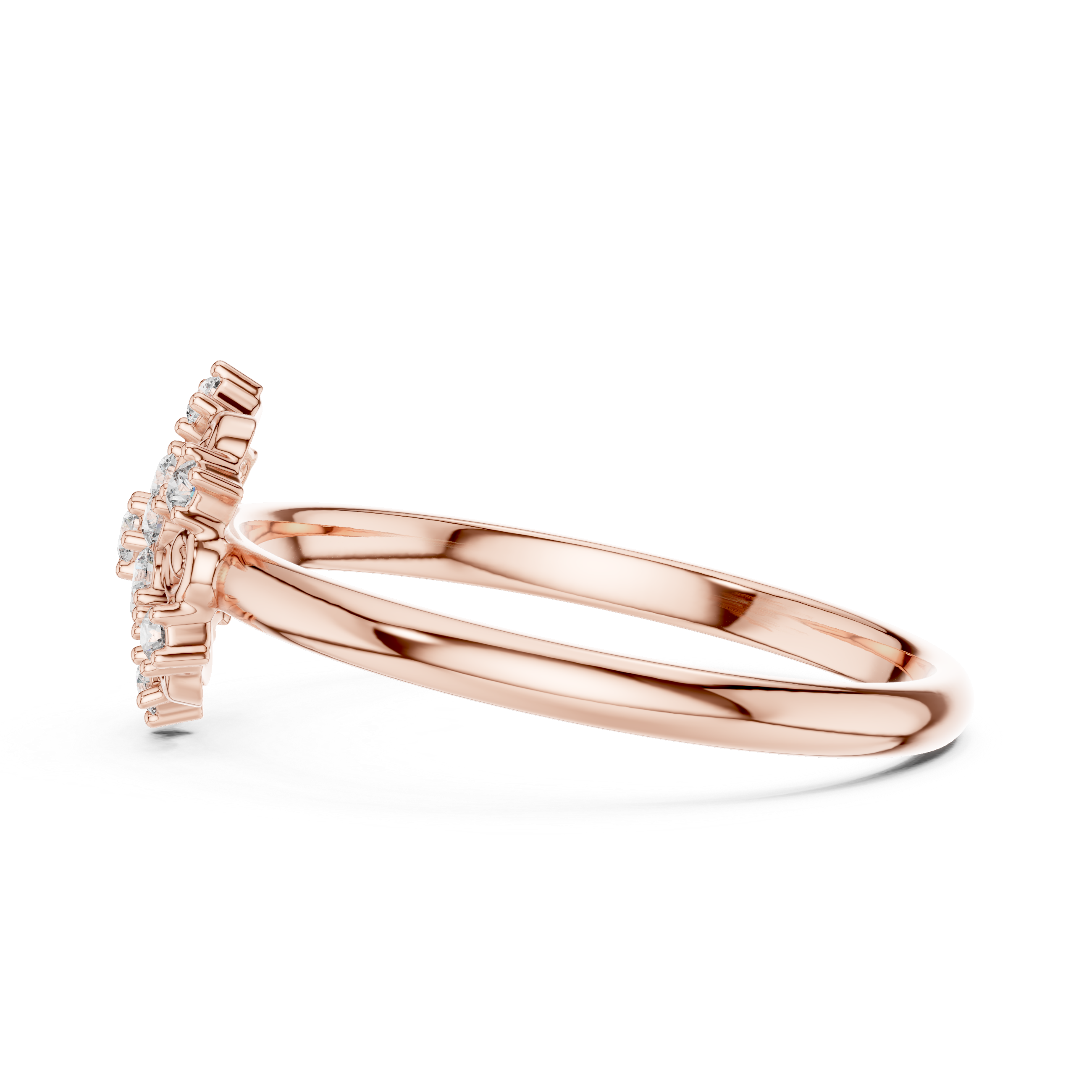 Vintage Scrollwork Diamond Cluster Ring – Floral Halo Statement Ring