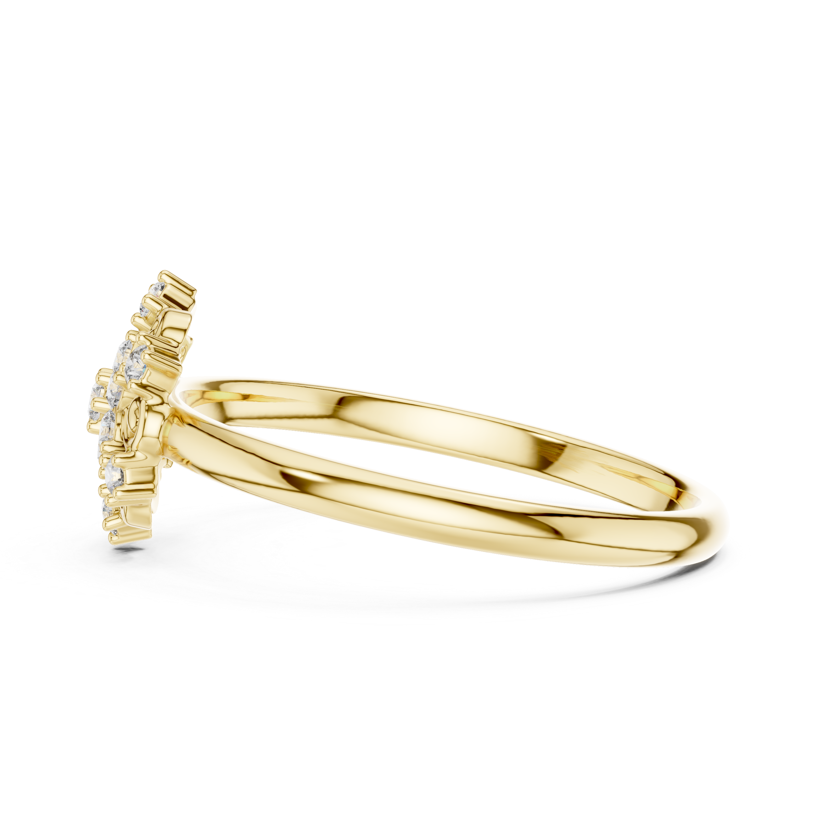 Vintage Scrollwork Diamond Cluster Ring – Floral Halo Statement Ring