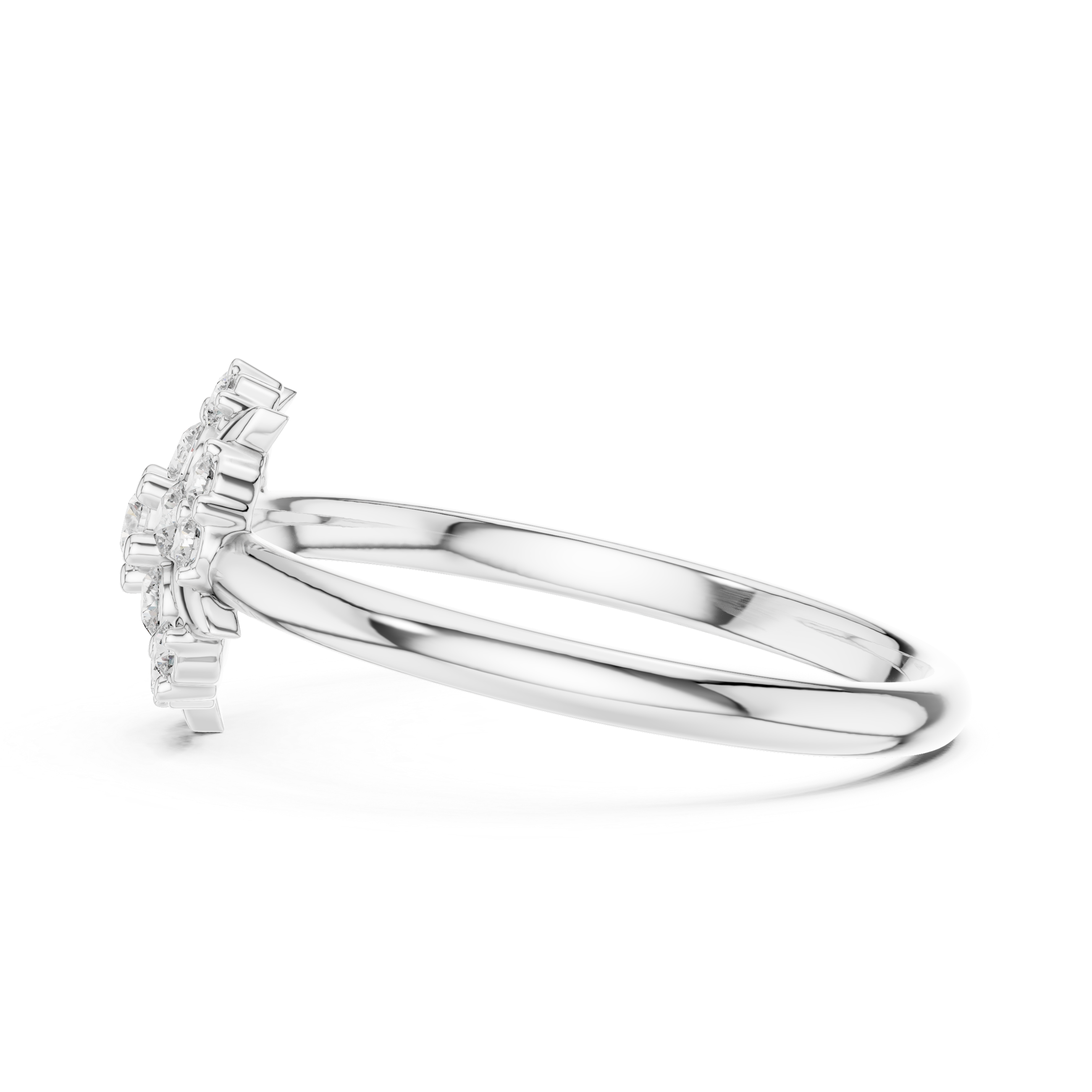 Vintage Starburst Diamond Cluster Ring – Celestial Floral Halo Ring
