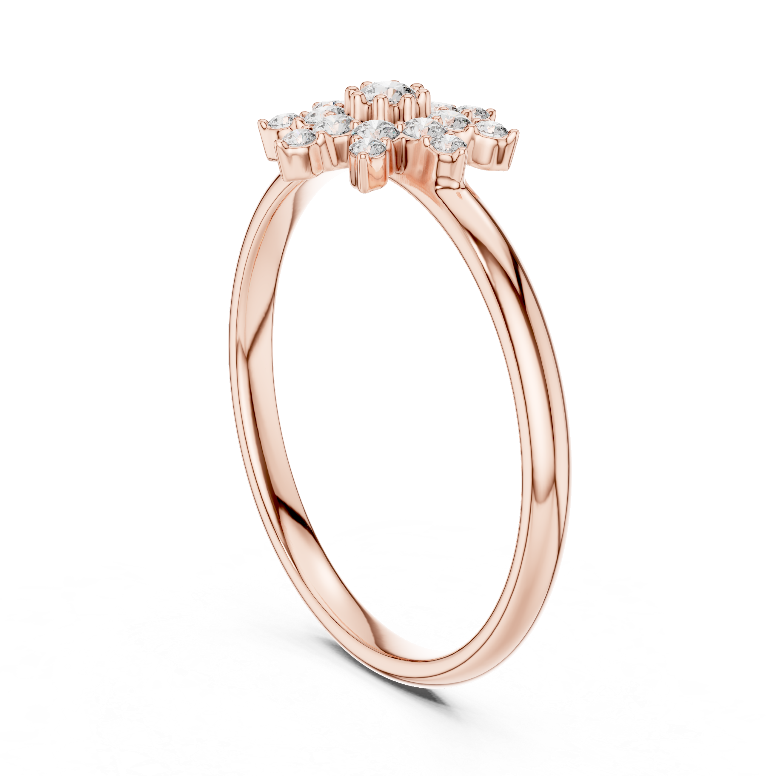 Radiant Starburst Diamond Cluster Ring – Elegant Multi-Stone Design