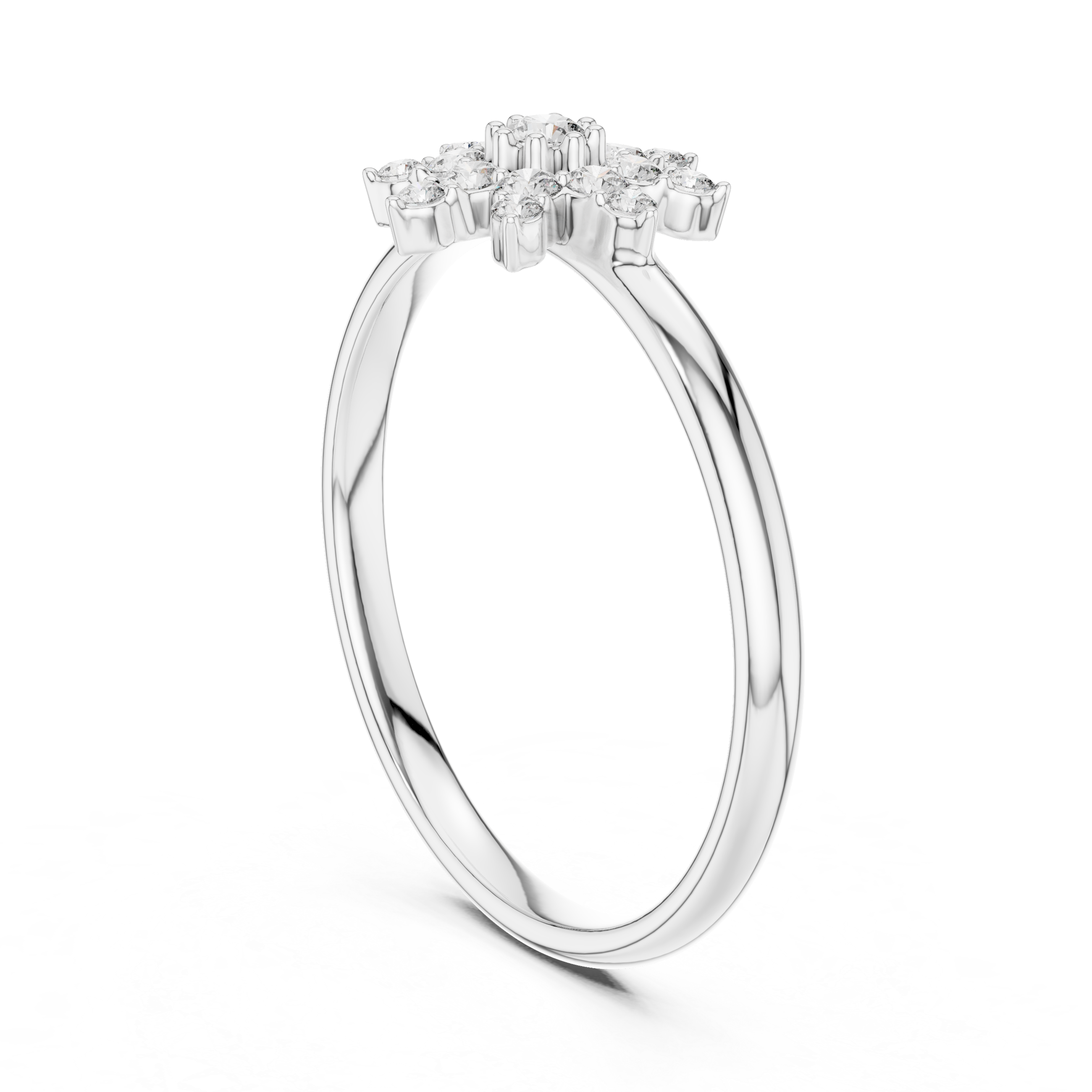 Radiant Starburst Diamond Cluster Ring – Elegant Multi-Stone Design