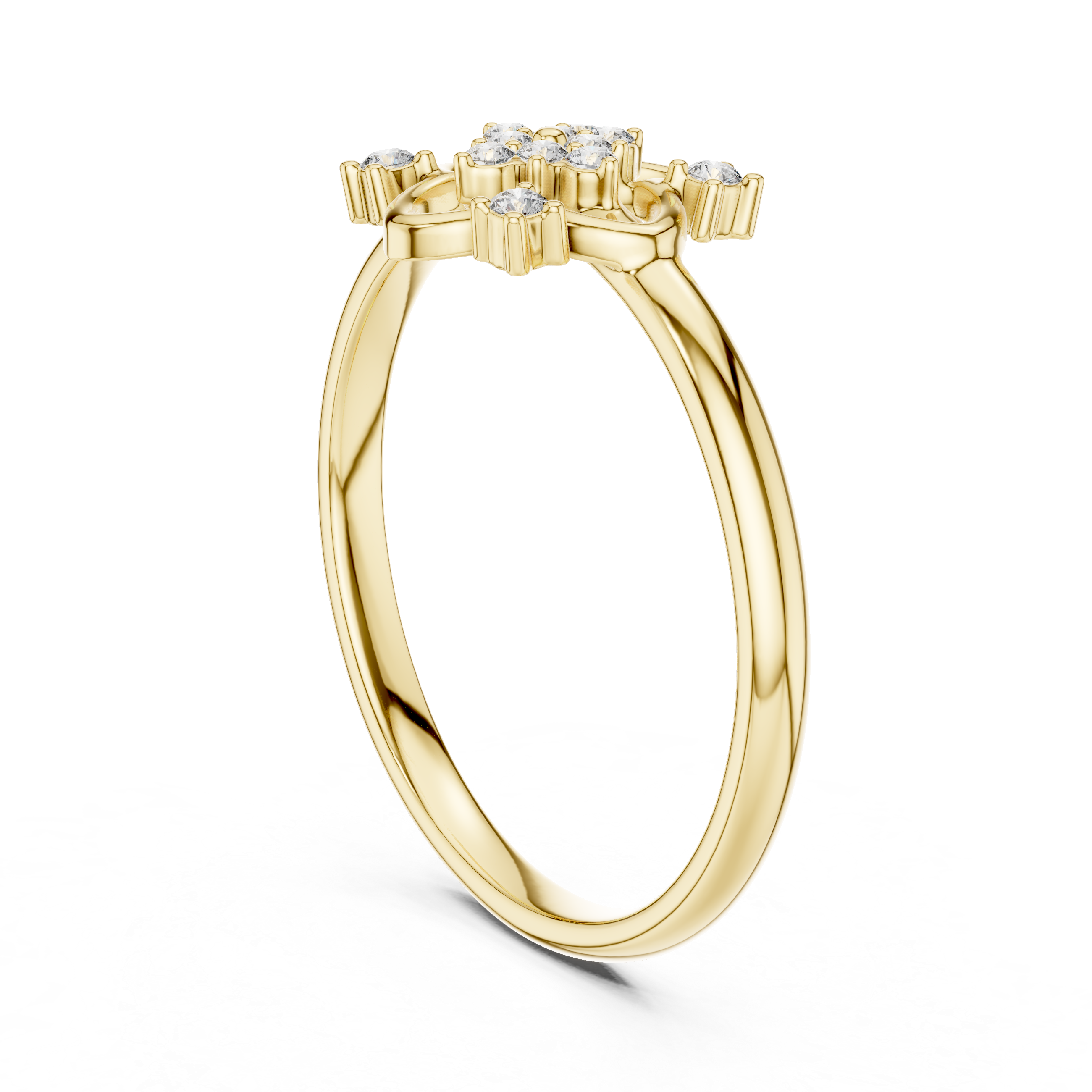 Floral Cluster Diamond Ring – Vintage Inspired Petal Design