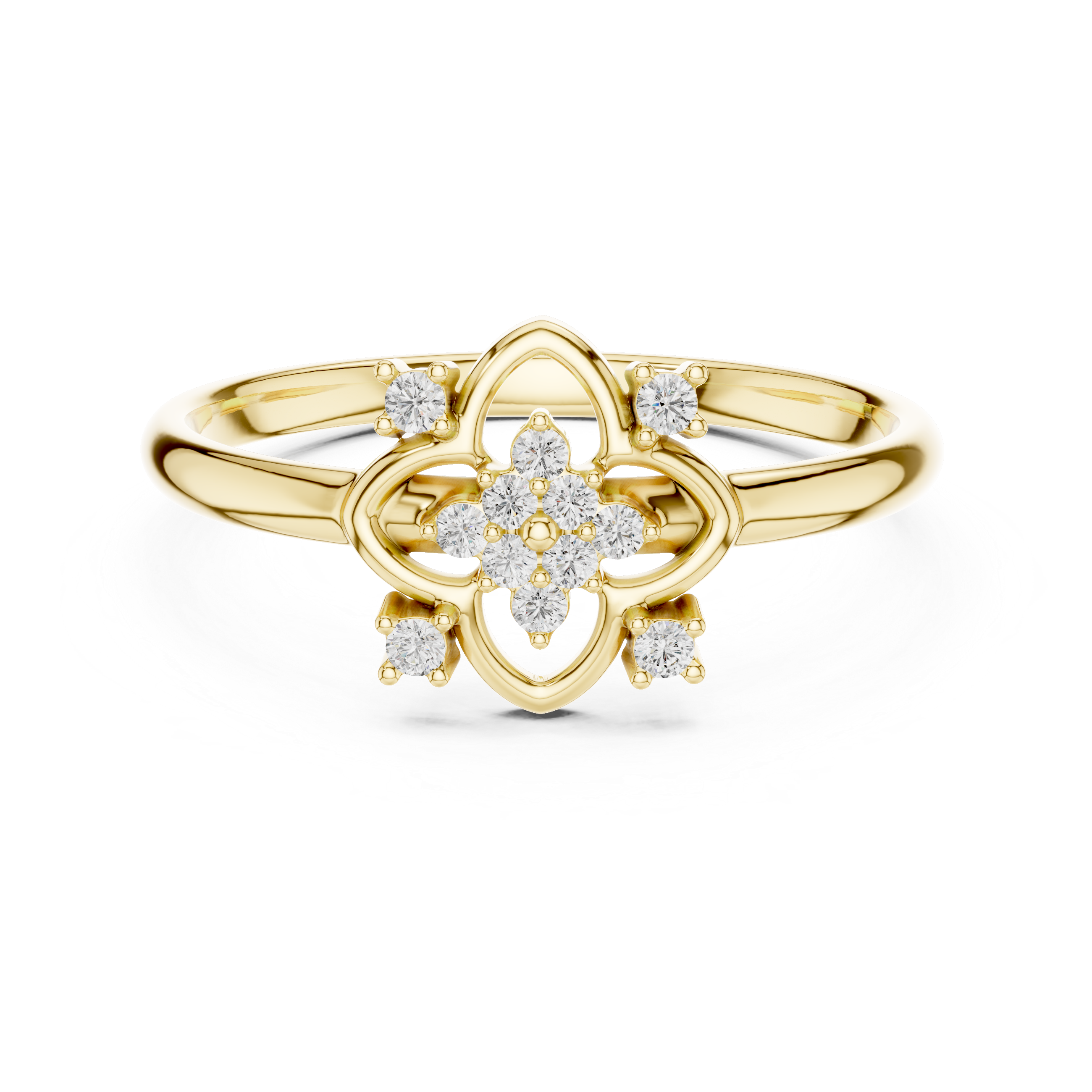 Floral Cluster Diamond Ring – Vintage Inspired Petal Design