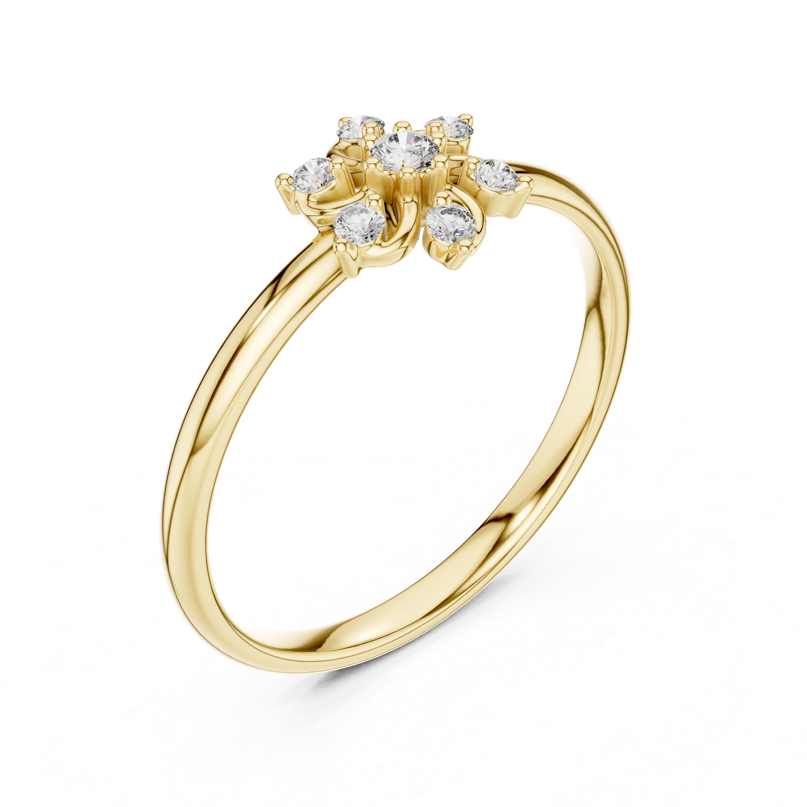 Swirl Floral Diamond Ring – Elegant Twist Cluster Design