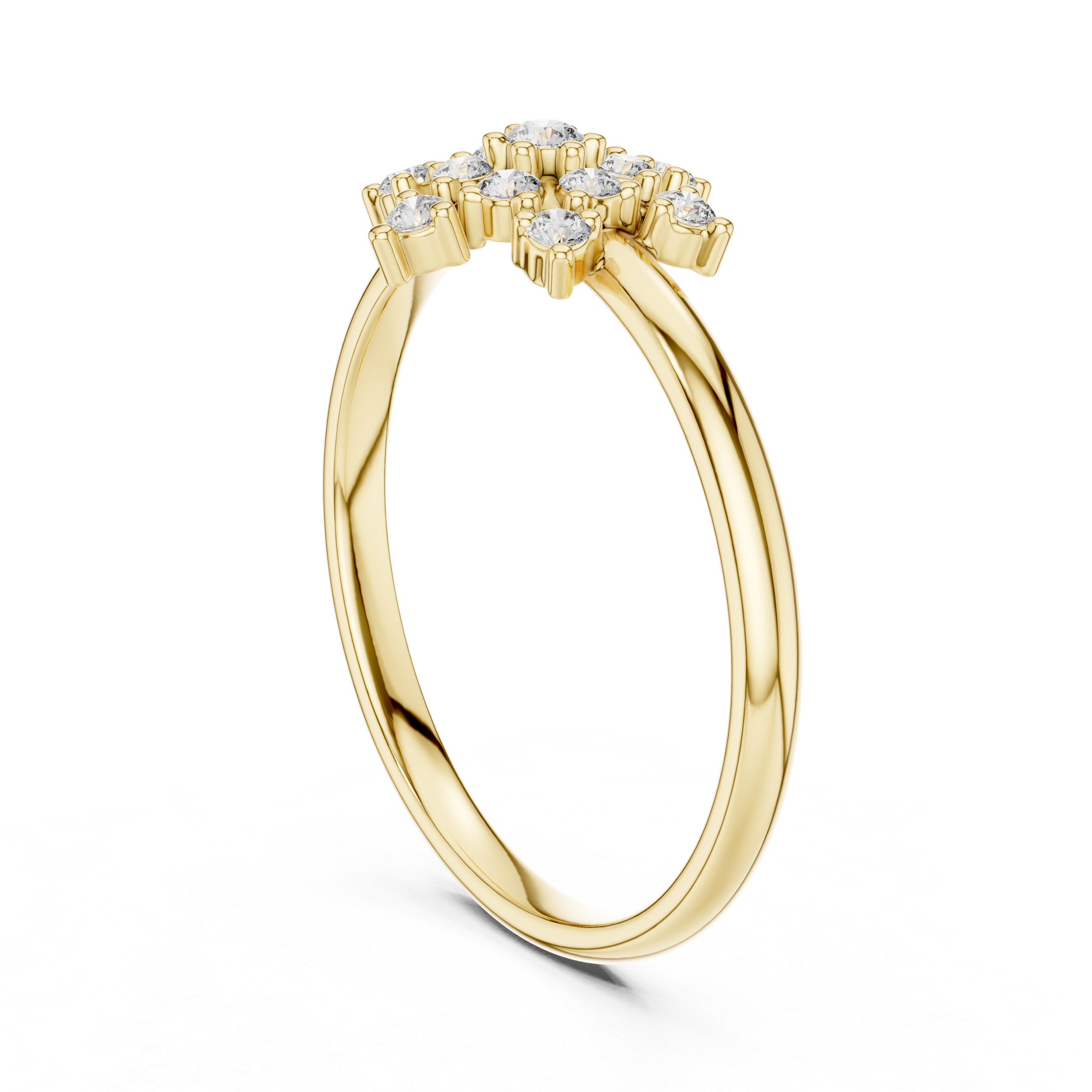 Snowflake Diamond Cluster Ring – Delicate Symmetry Elegance