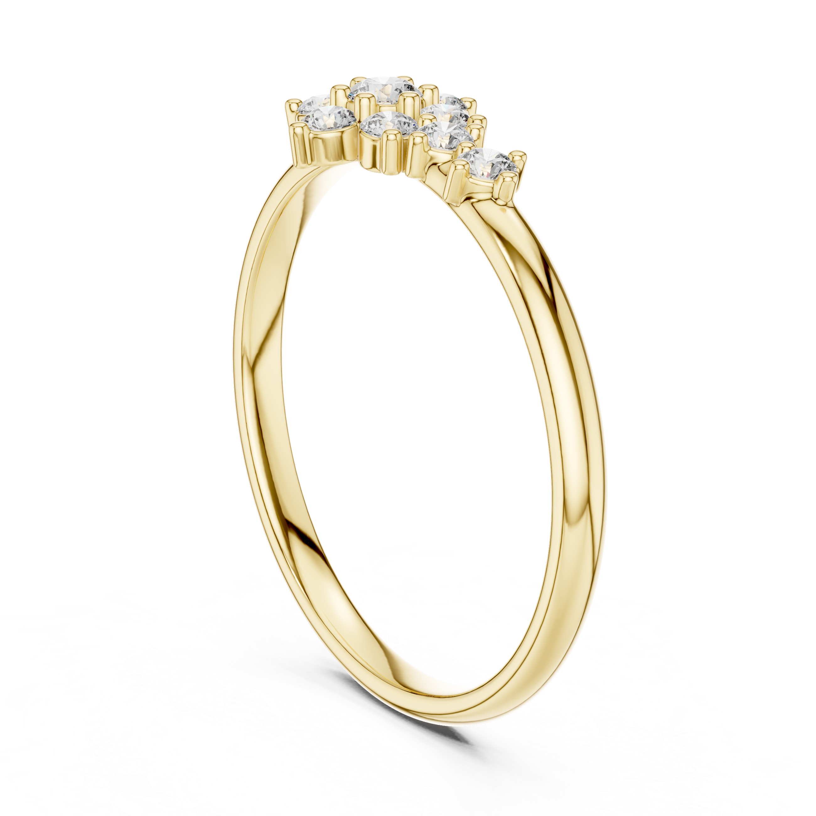 Cluster Diamond Accent Ring – Asymmetrical Floral Sparkle