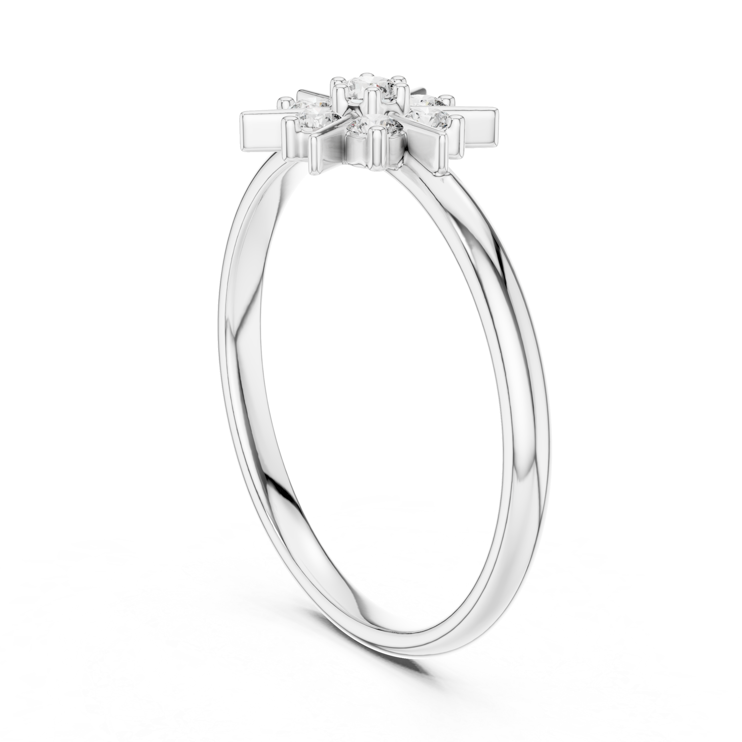 Starburst Diamond Cluster Ring