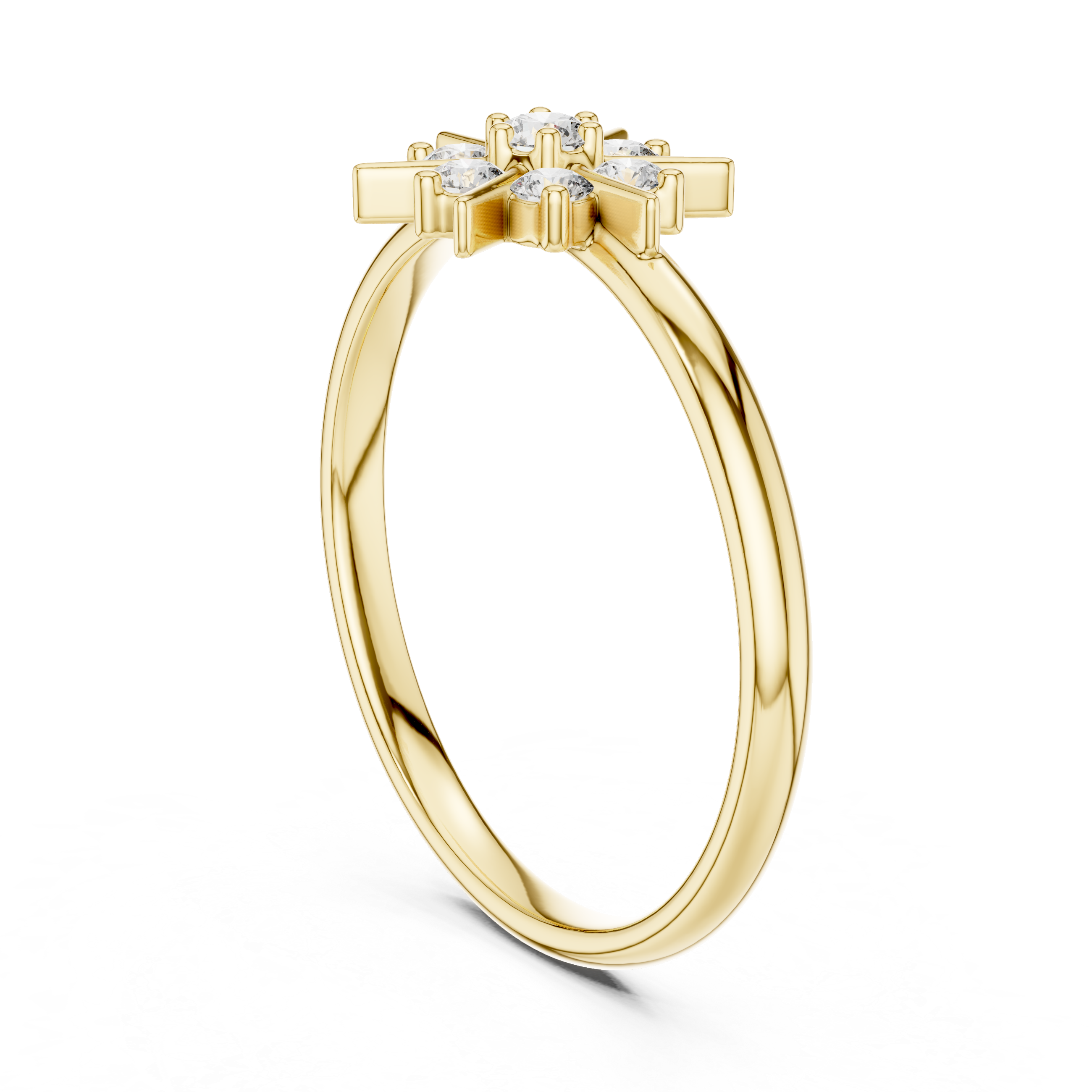 Starburst Diamond Cluster Ring