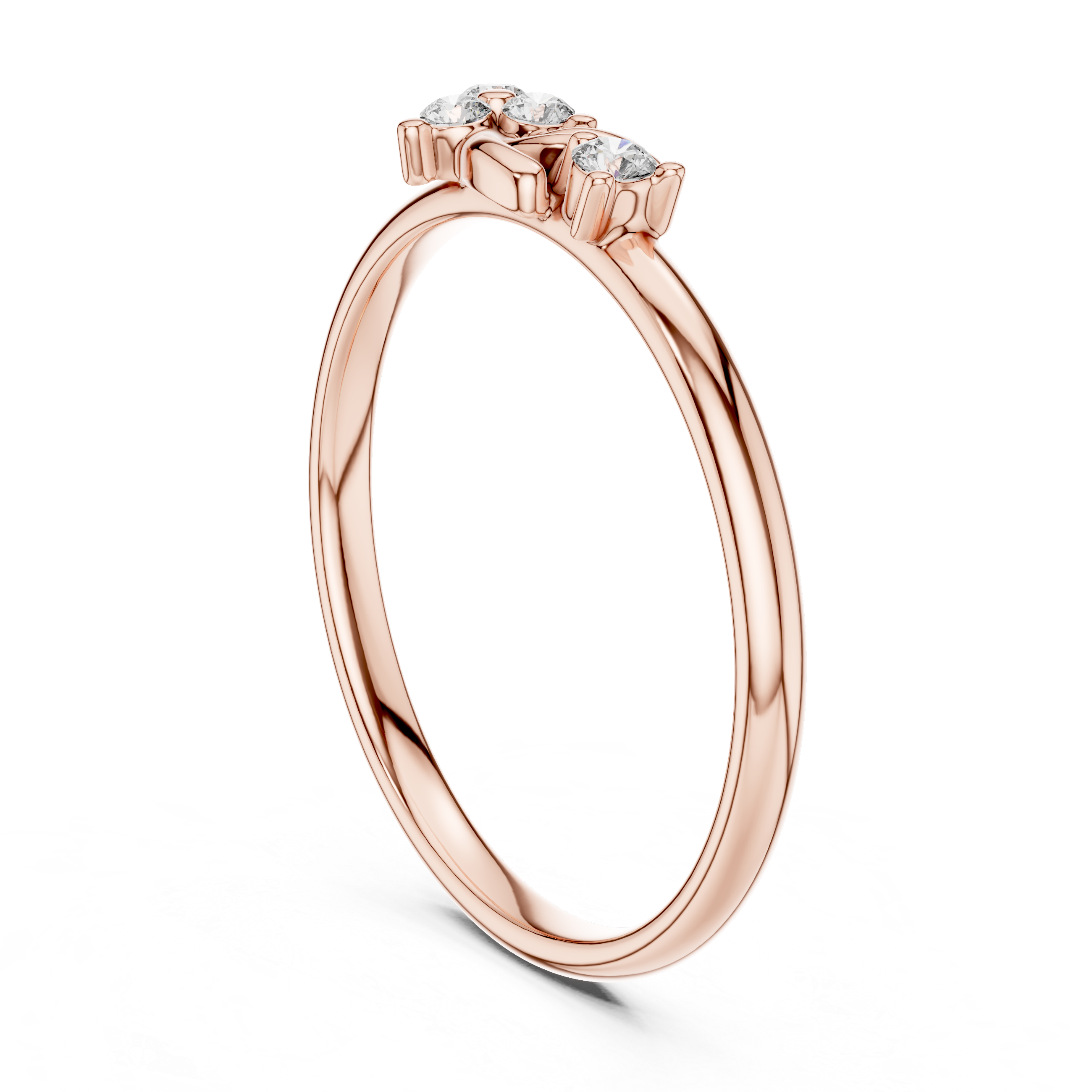 Flowing Swirl Diamond Accent Ring