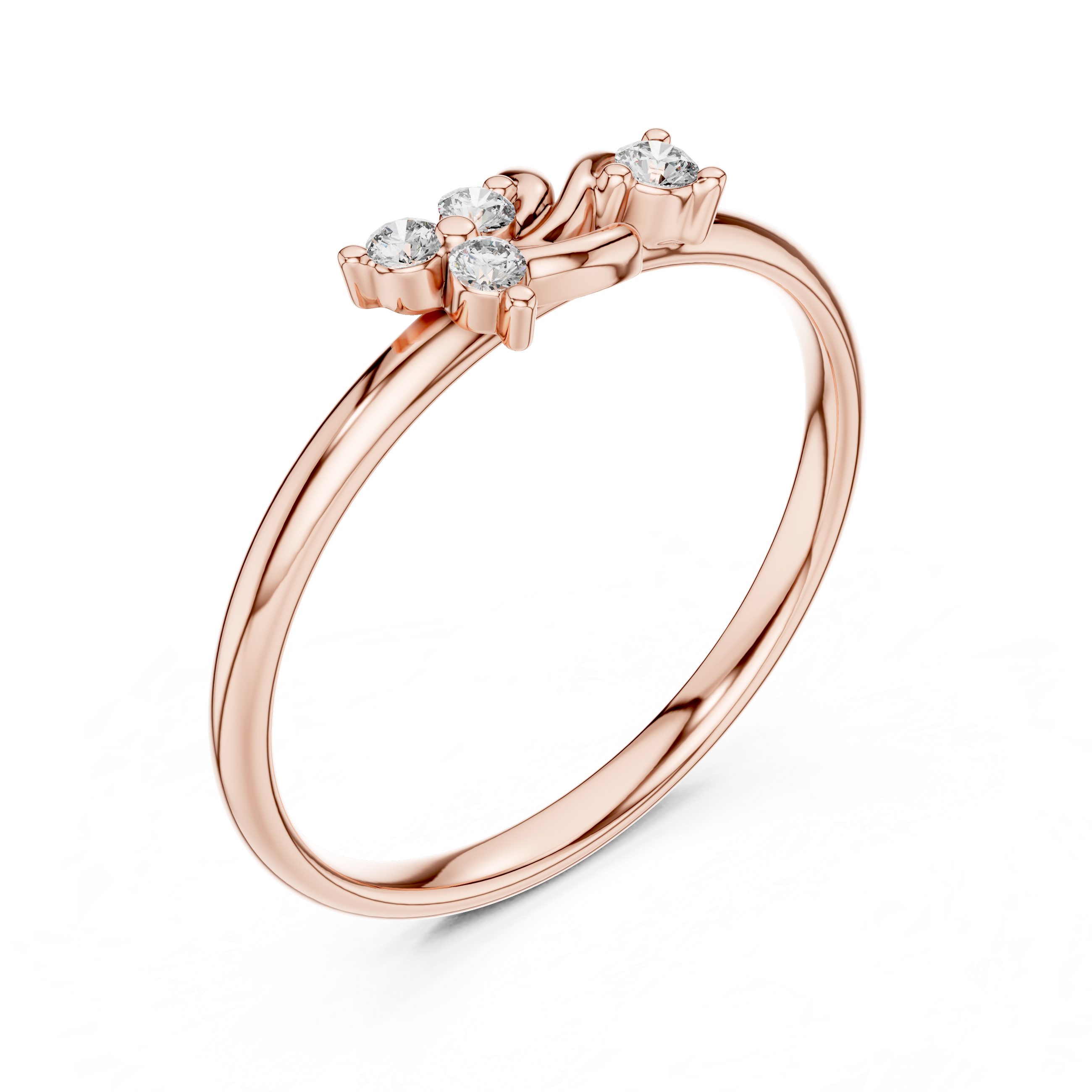 Flowing Swirl Diamond Accent Ring