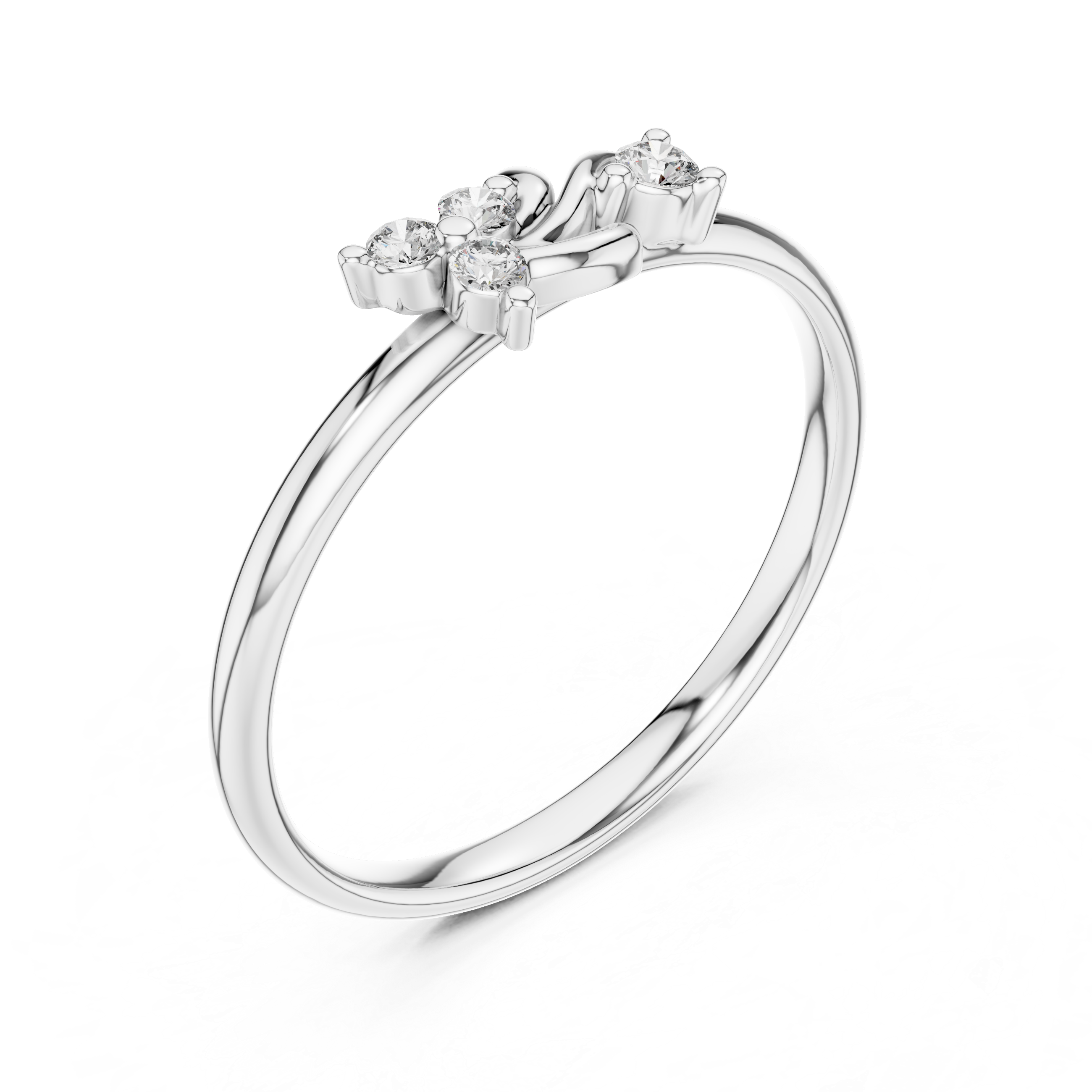 Flowing Swirl Diamond Accent Ring